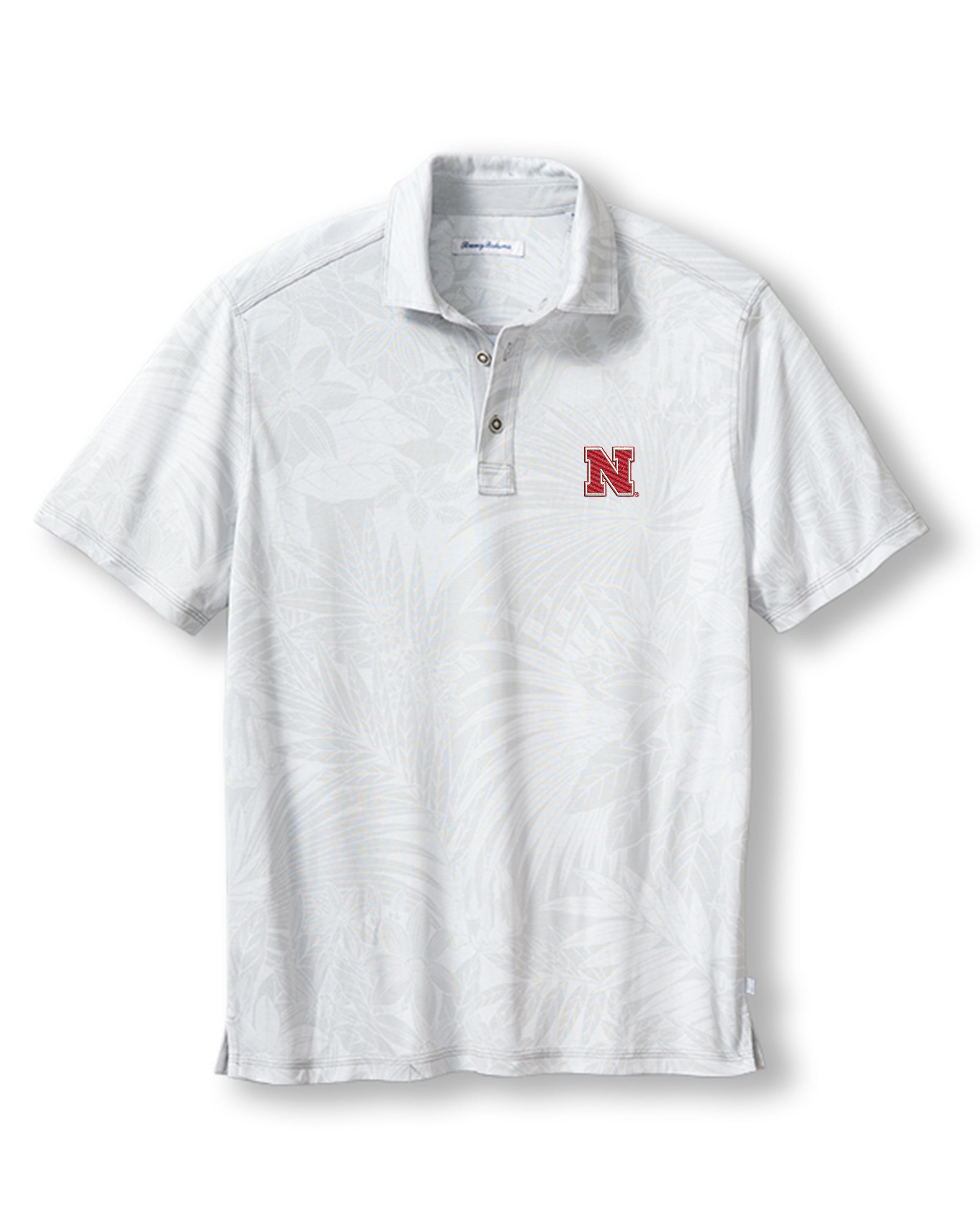 Tommy Bahama Nebraska Huskers Sport Santiago Paradise Polo in Zinc Grey
