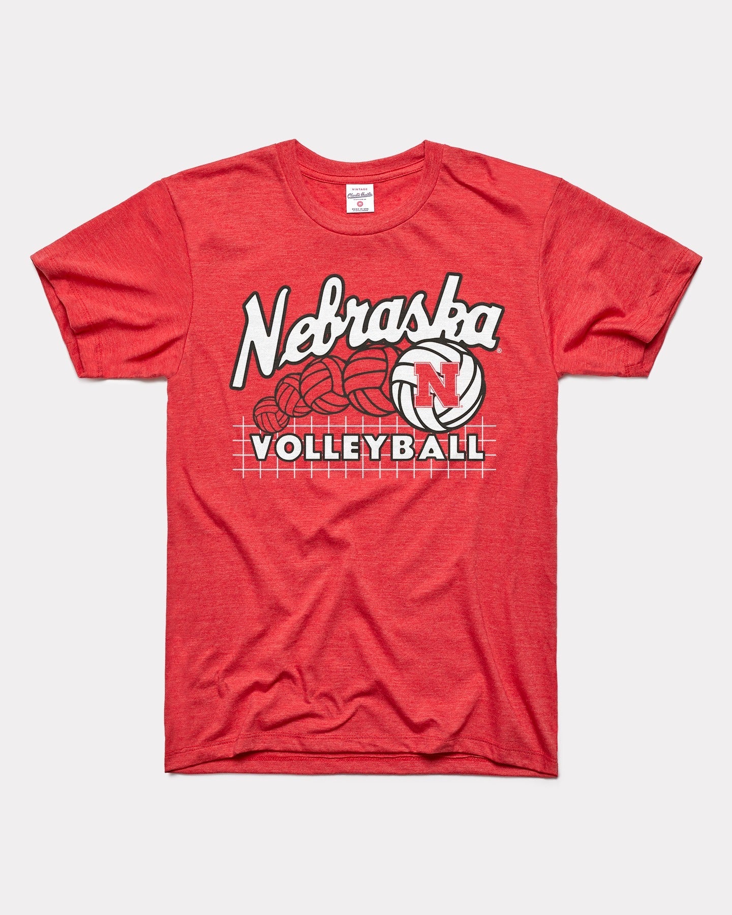 UNL Cornhuskers Volleyball Vintage Red T-Shirt - Nebraska Cornhuskers