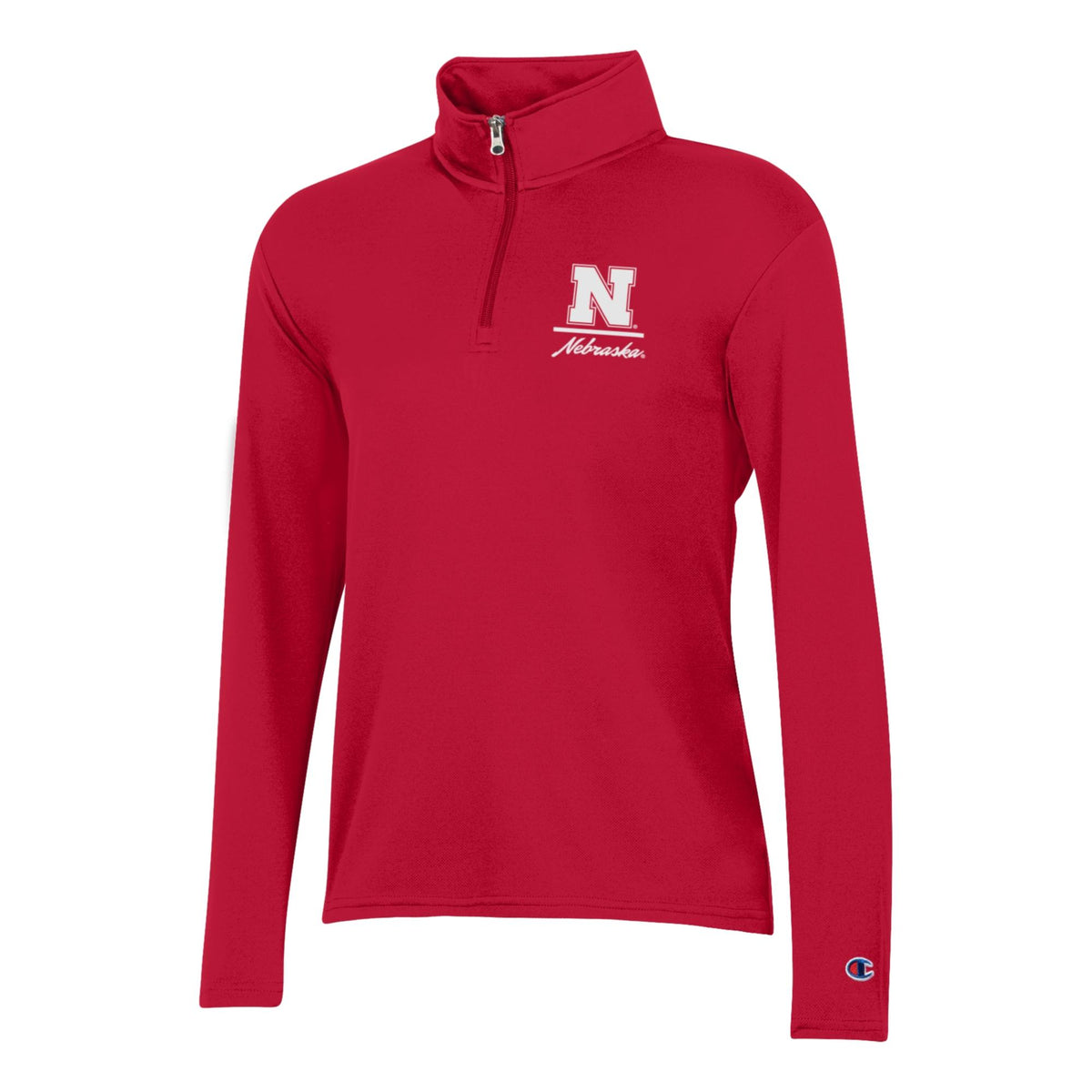 Victory Script Quarter-Zip in Red - Nebraska Cornhuskers