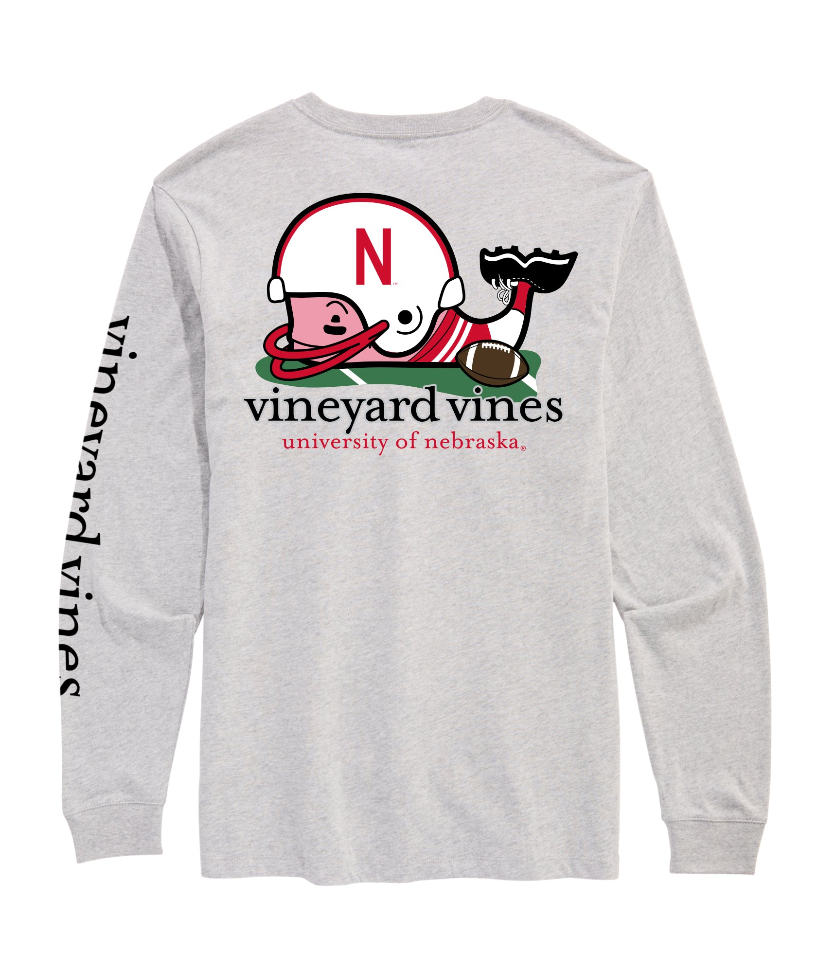 Vineyard Vines Long Sleeve Whale Tee - Nebraska Cornhuskers