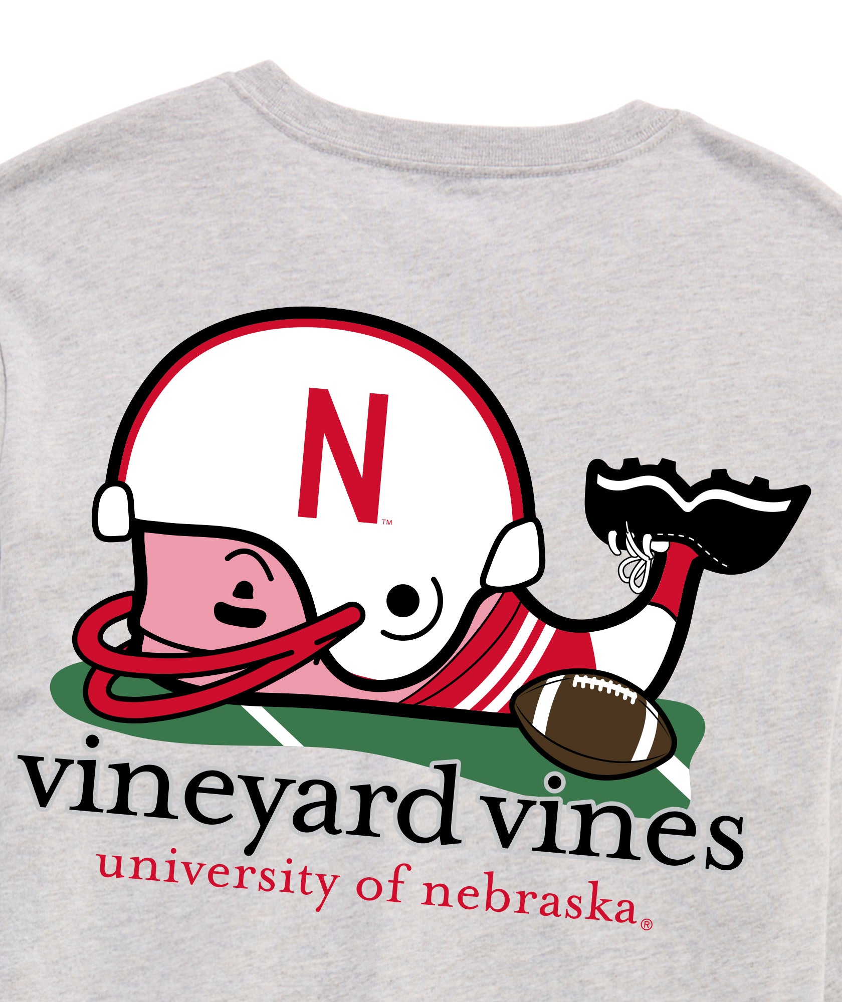 Vineyard Vines Long Sleeve Whale Tee - Nebraska Cornhuskers