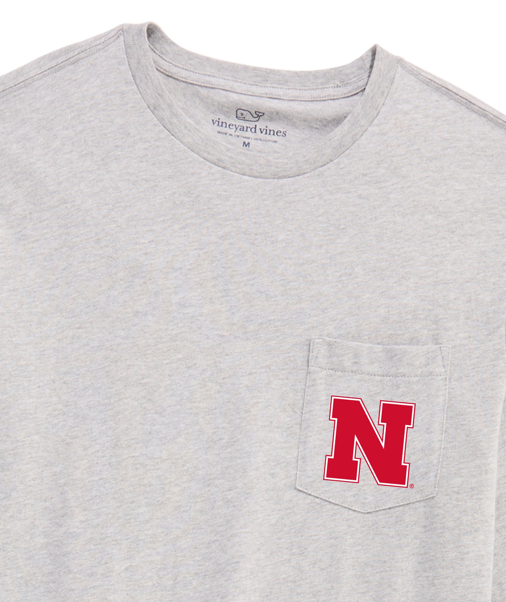 Vineyard Vines Long Sleeve Whale Tee - Nebraska Cornhuskers