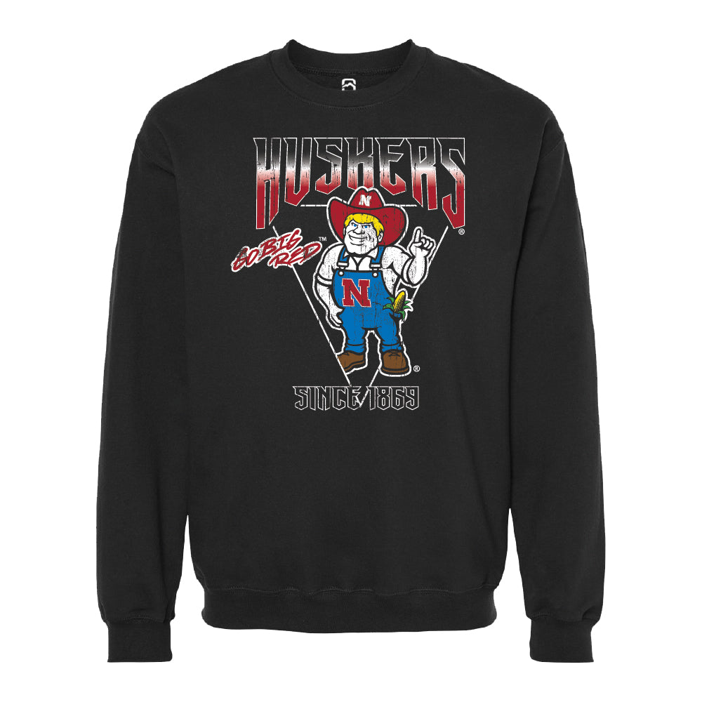 Vintage Herbie Huskers Black Crew - Nebraska Cornhuskers