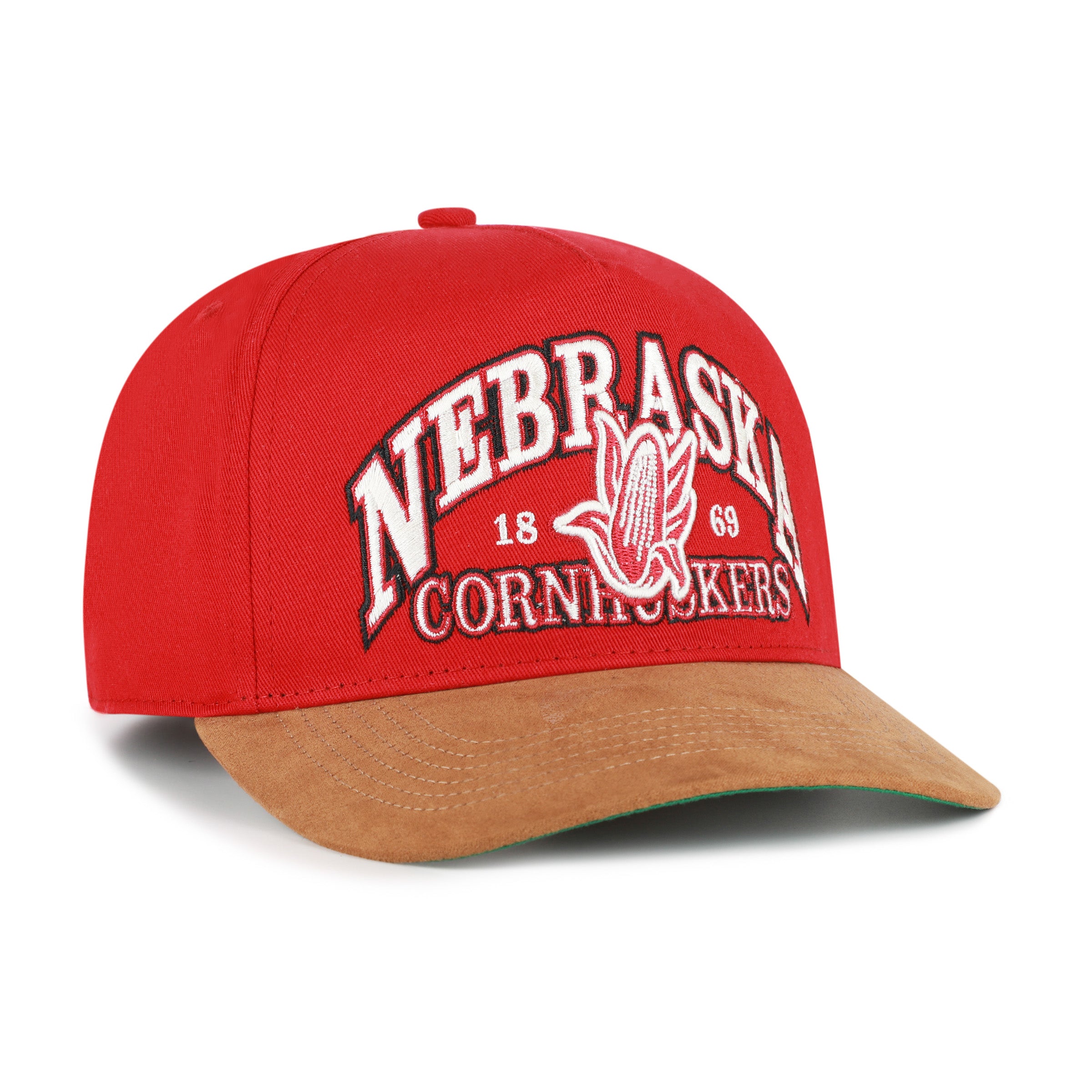 Vintage Red Break Wood Suede '47 Hitch Hat, Curved Bill, Snapback - Nebraska Cornhuskers