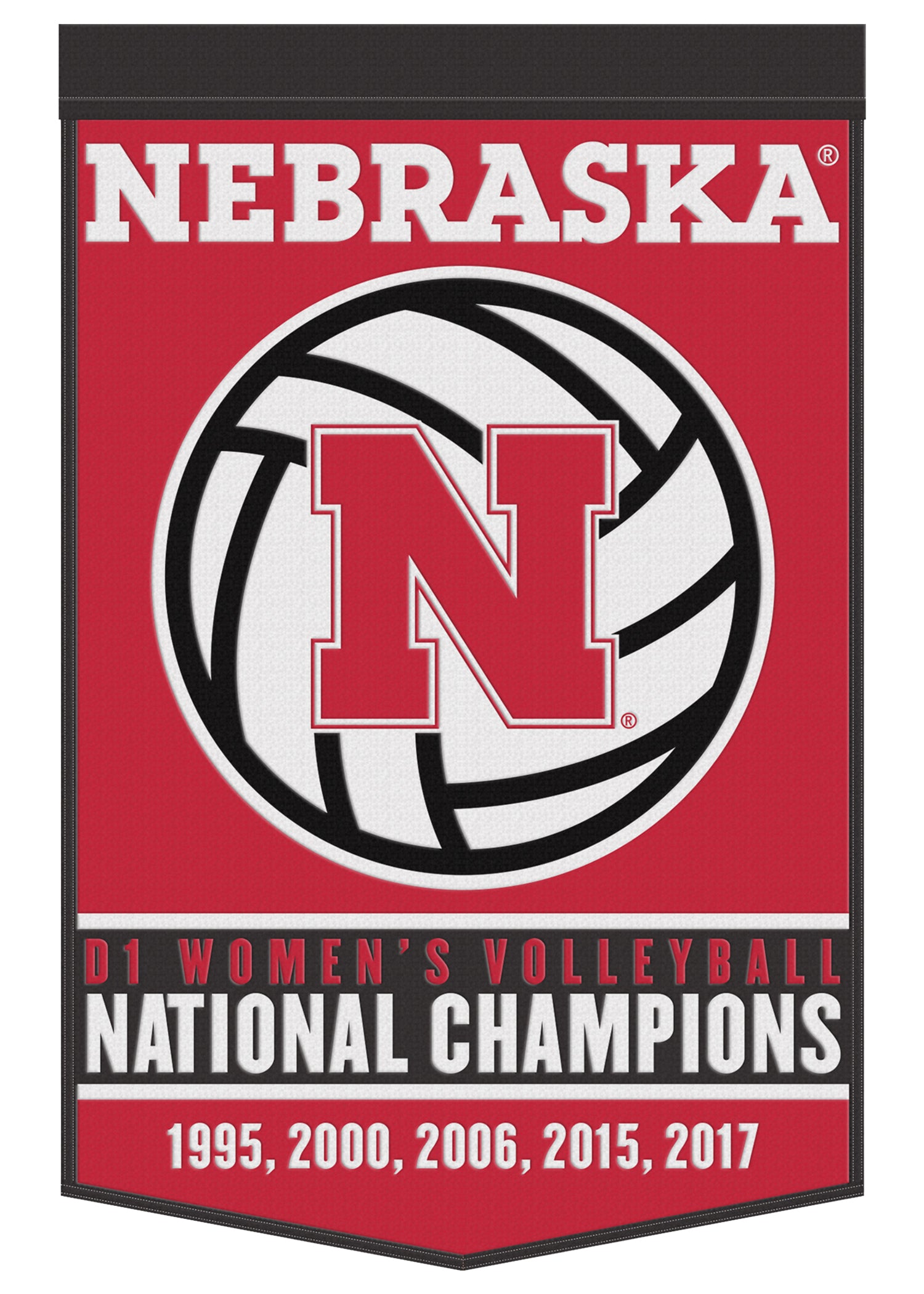 Volleyball National Champions 38in Felt Banner - Nebraska Cornhuskers