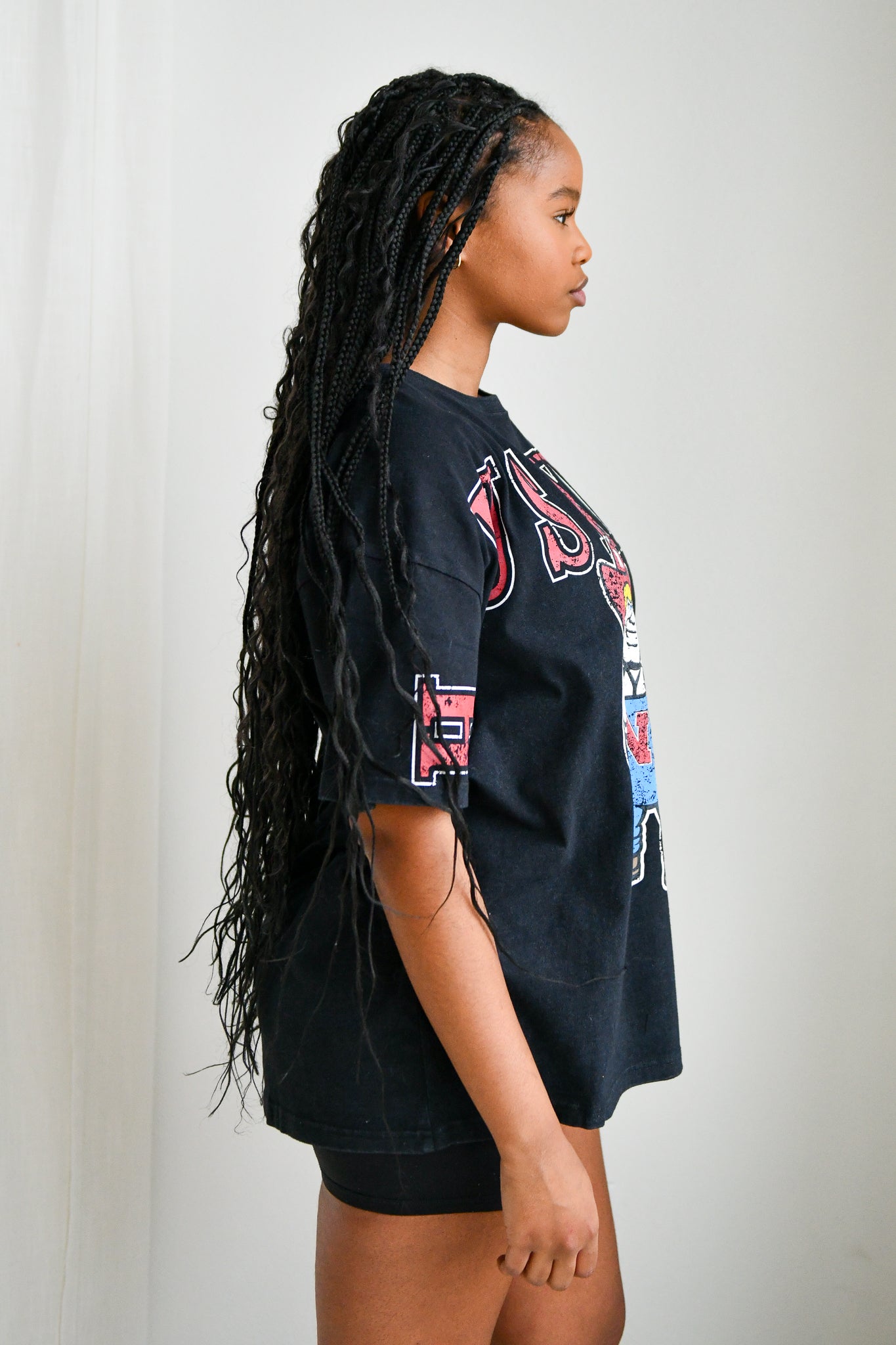 Washed Black Southern Split OS Band Tee - Nebraska Cornhuskers