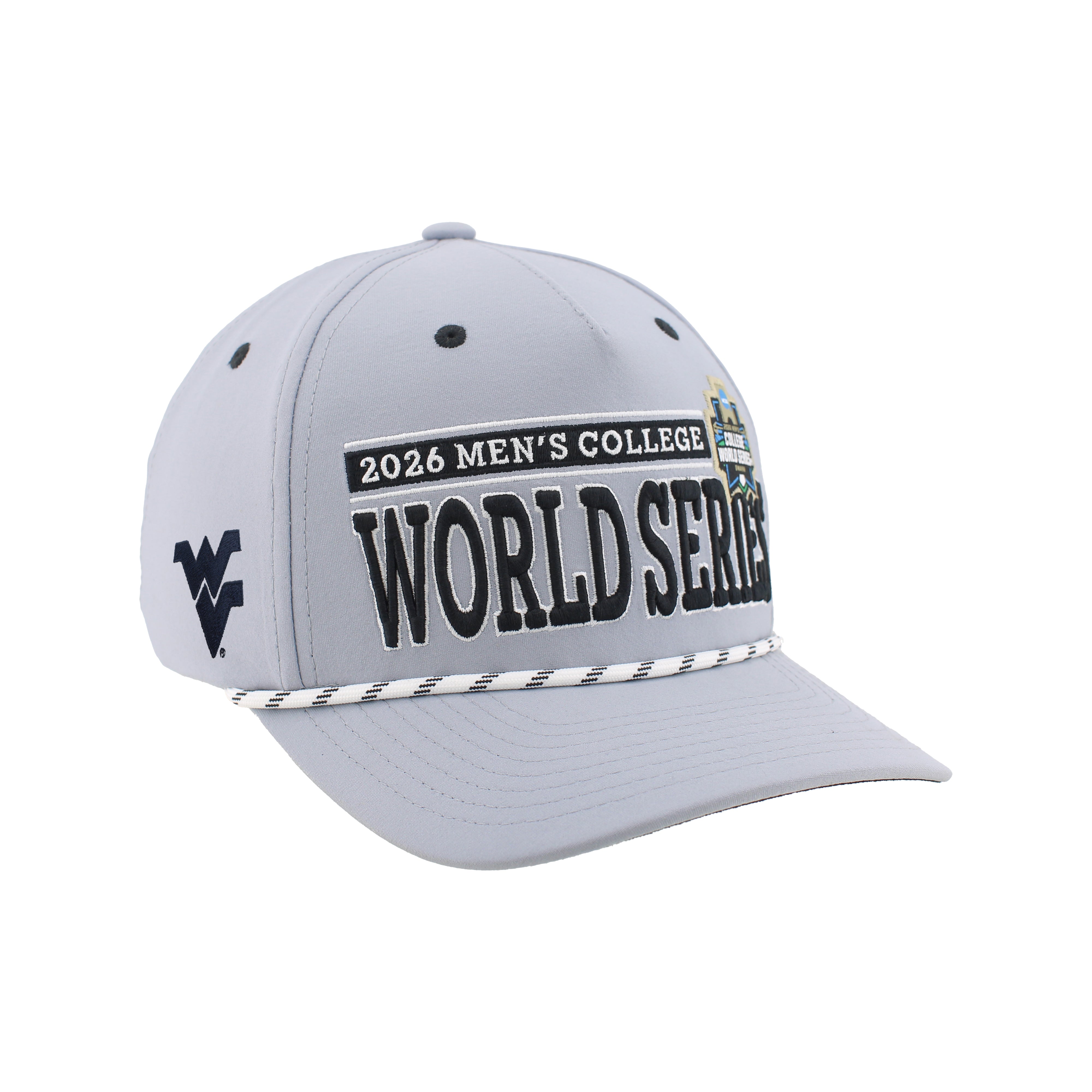 West Virginia 2026 CWS Grey Rope Hat, Curved Bill, Snapback - Nebraska Cornhuskers