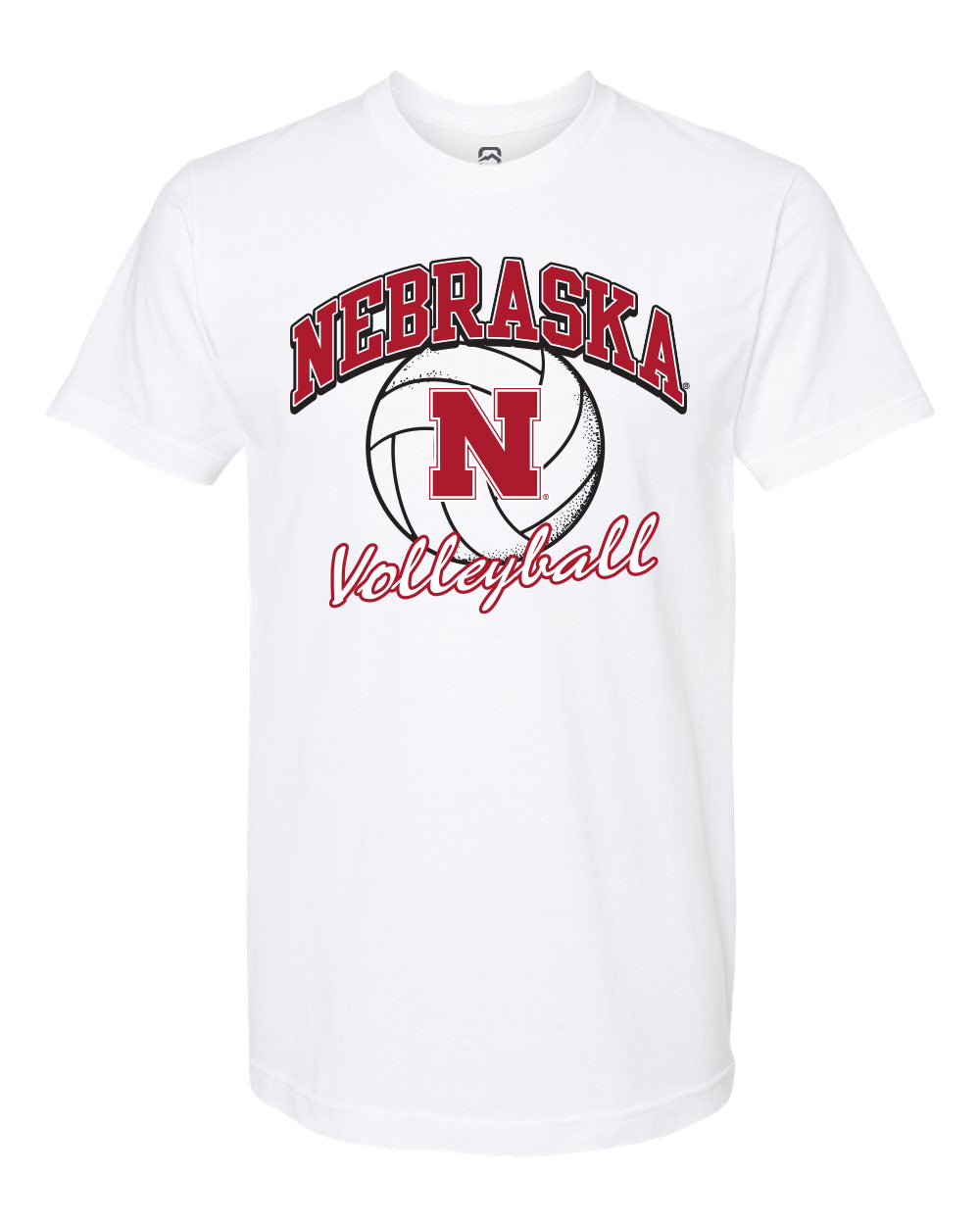 White Arch Script Volleyball Tee - Nebraska Cornhuskers