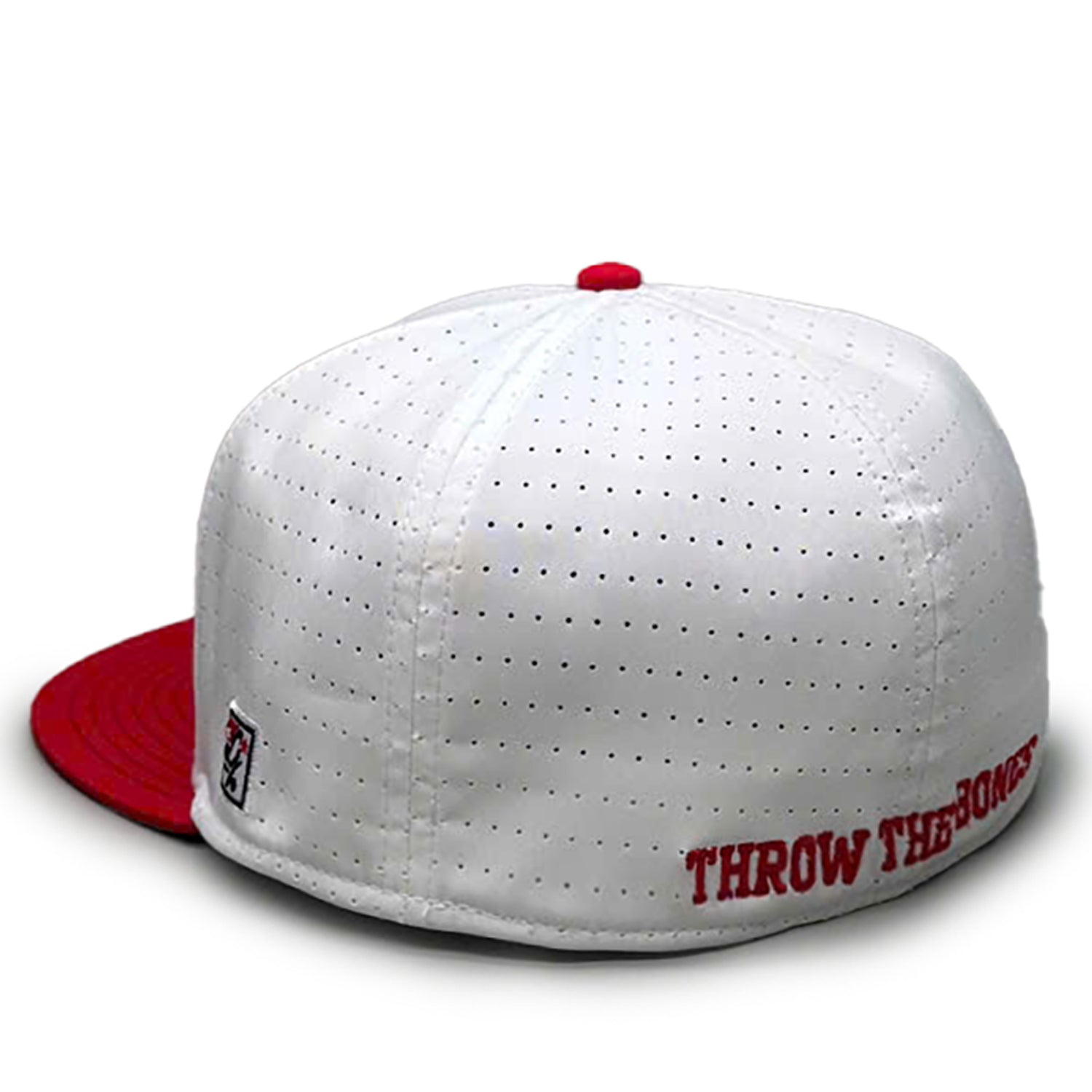 Gamechanger Perforated All Over White Blackshirts Stretch-Fit Hat, Flat Bill, Fitted - Nebraska Cornhuskers