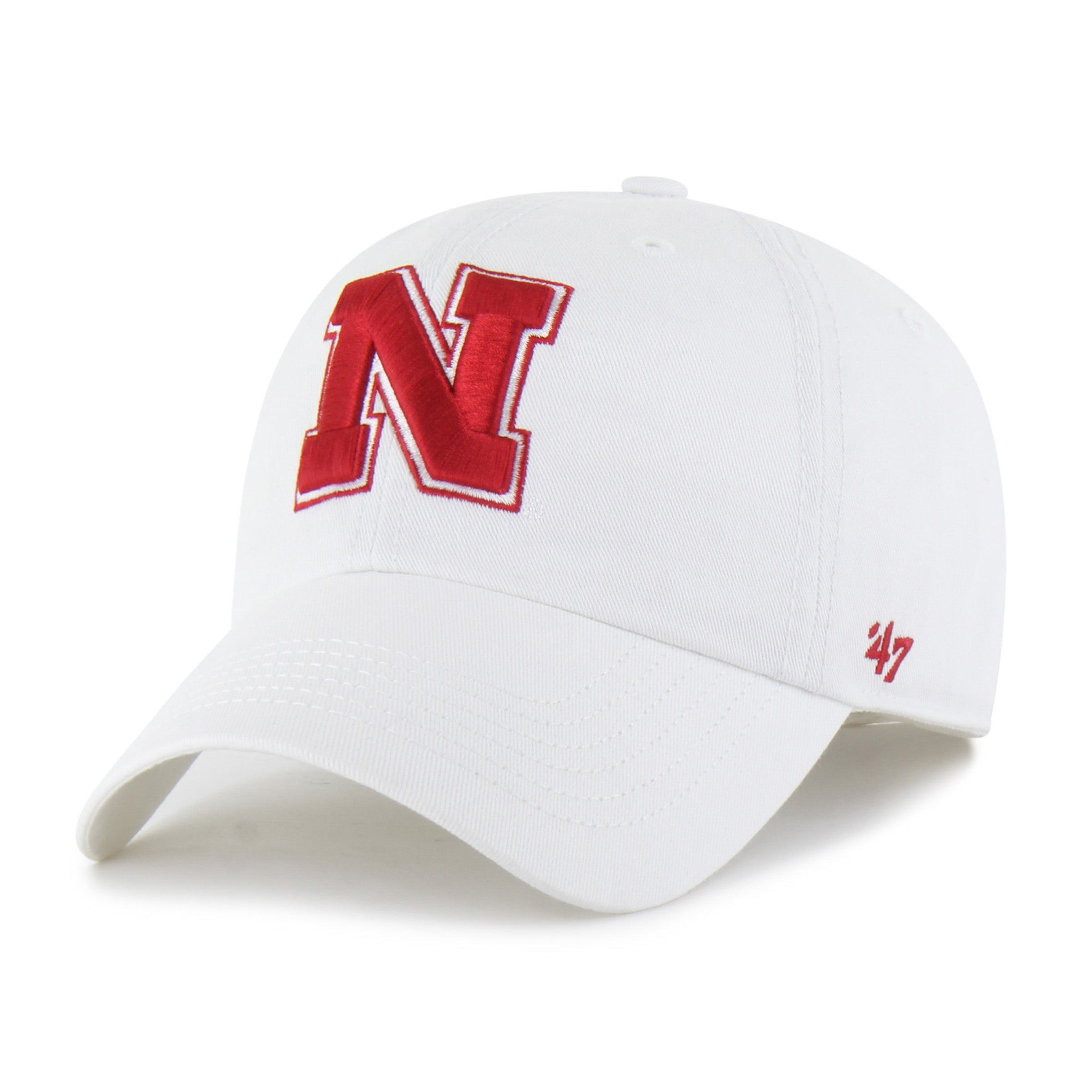 White Classic '47 Franchise Hat, Curved Bill, Fitted - Nebraska Cornhuskers