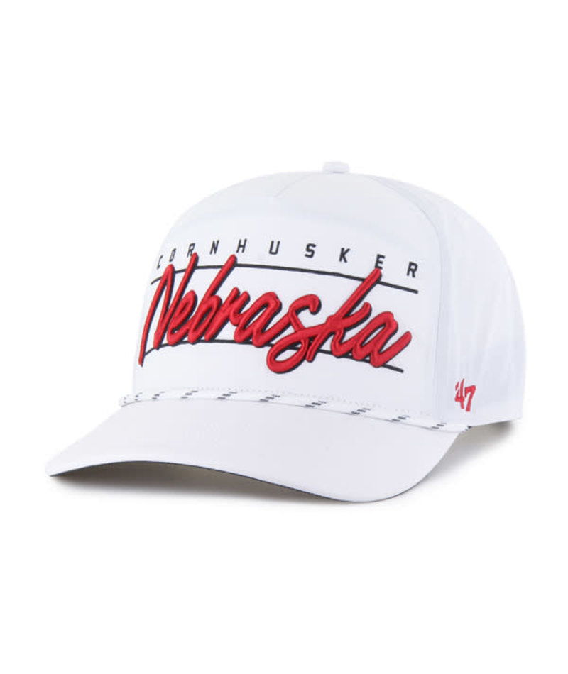 White Condor '47 Hitch Rope Hat, Pre-Curved Bill, Snapback - Nebraska Cornhuskers