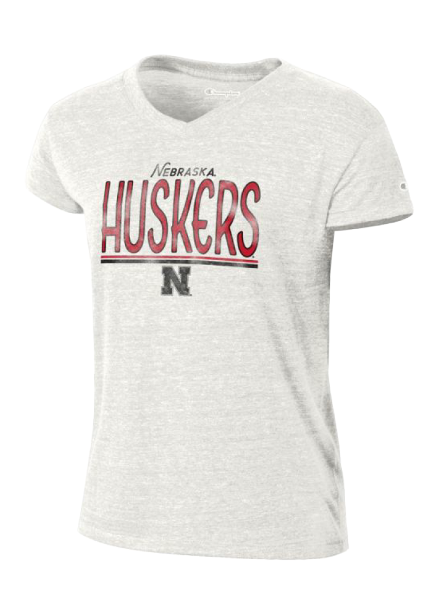 White Nebraska Huskers Ultra-Soft Fitted V-Neck Tee - Nebraska Cornhuskers