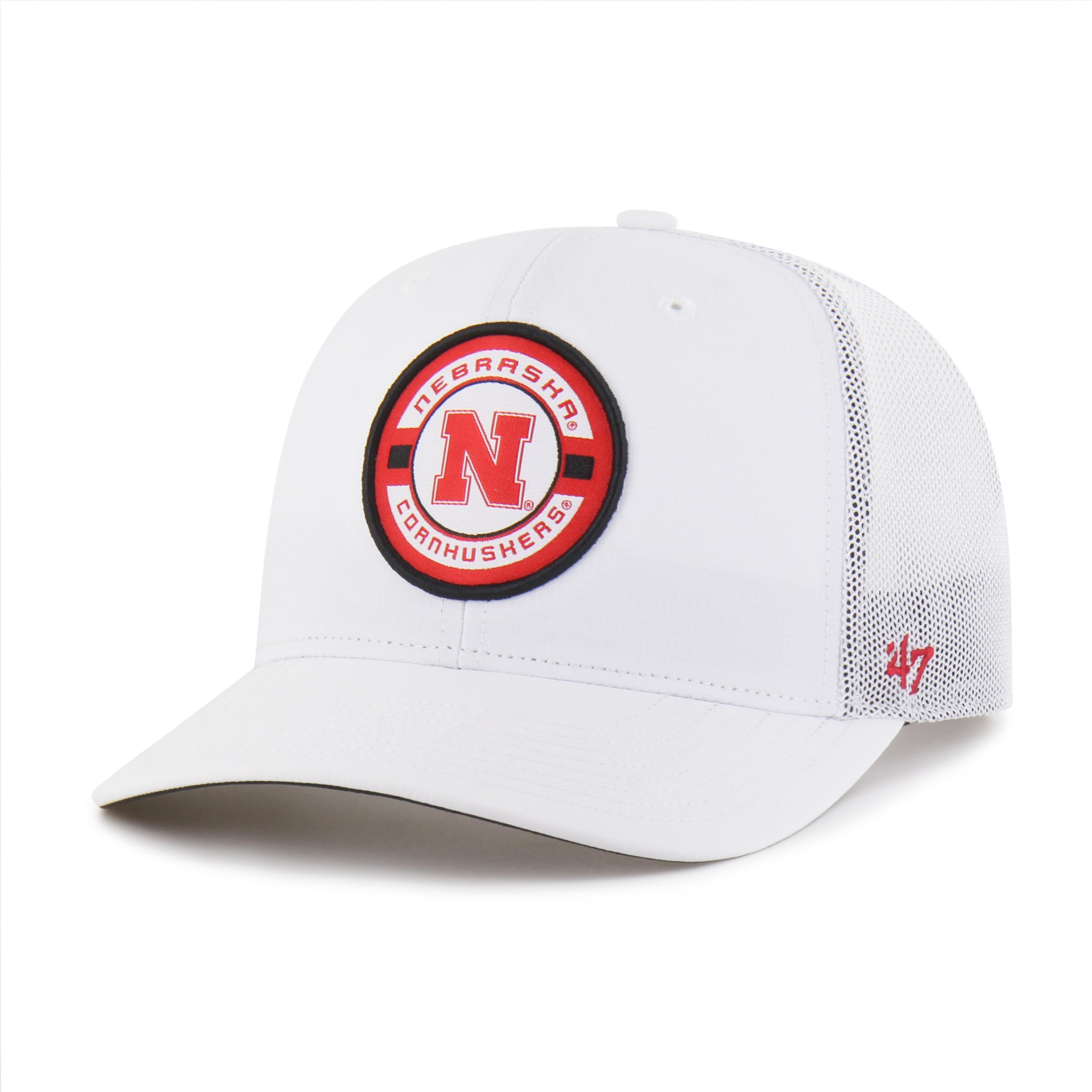 White Strand '47 Trucker Hat, Curved Bill, Snapback - Nebraska Cornhuskers