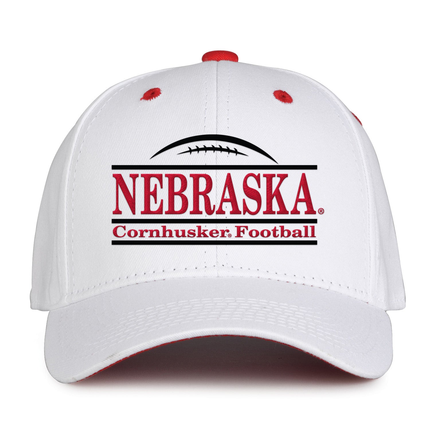 White Twill Snapback Hat, Curved Bill, Snapback - Nebraska Cornhuskers