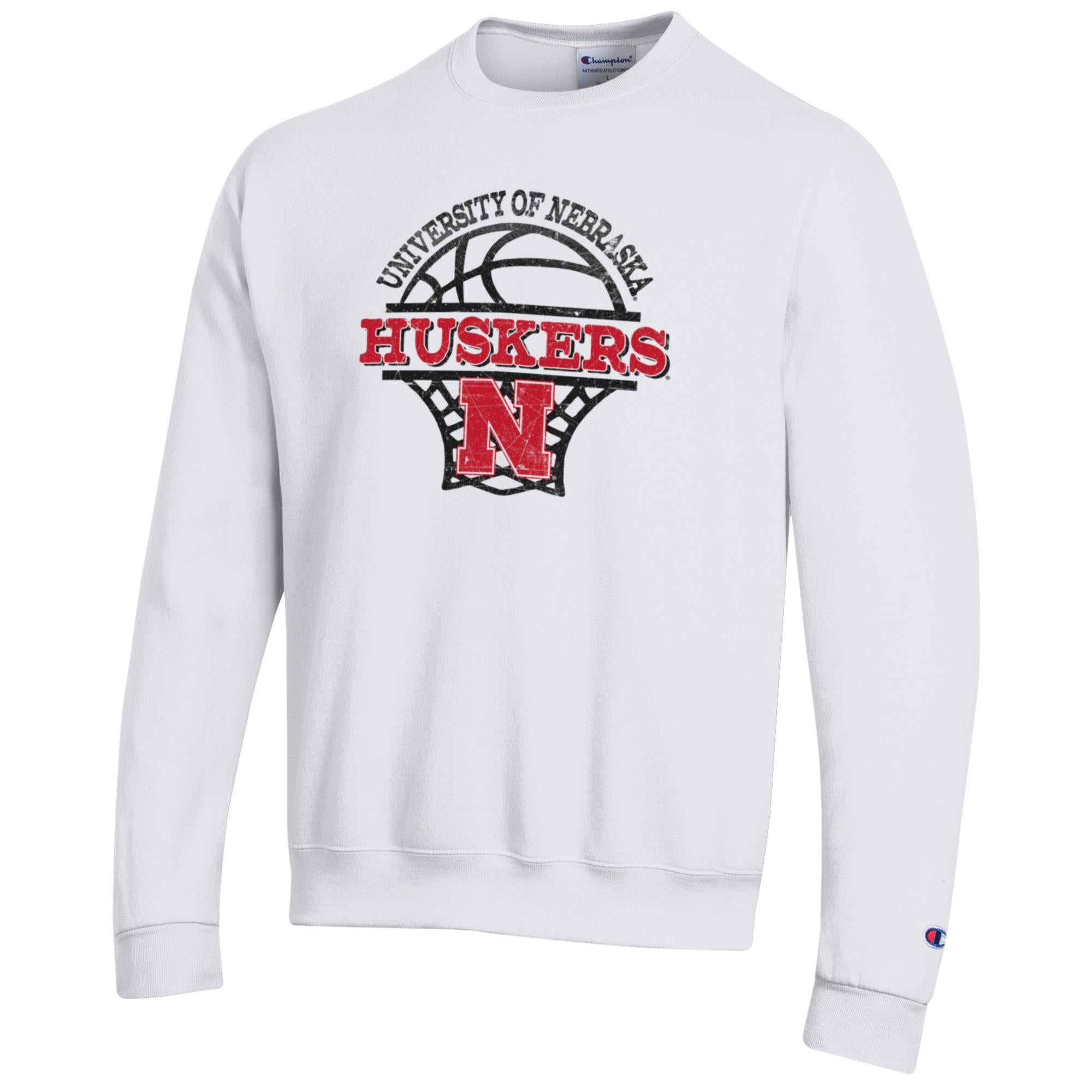 White University of Nebraska Huskers Basketball Net Graphic Crew - Nebraska Cornhuskers