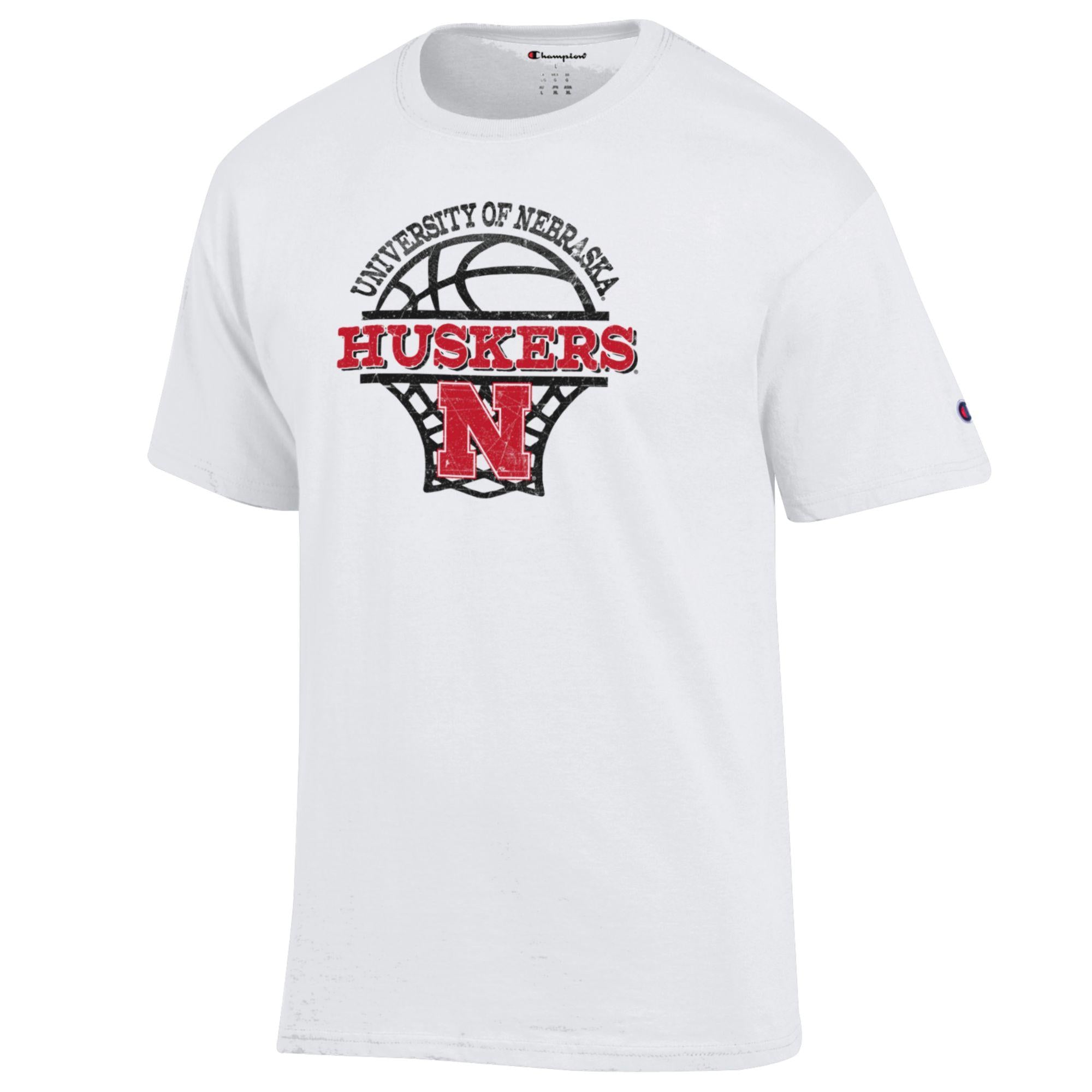 White University of Nebraska Huskers Basketball Net Graphic Tee - Nebraska Cornhuskers