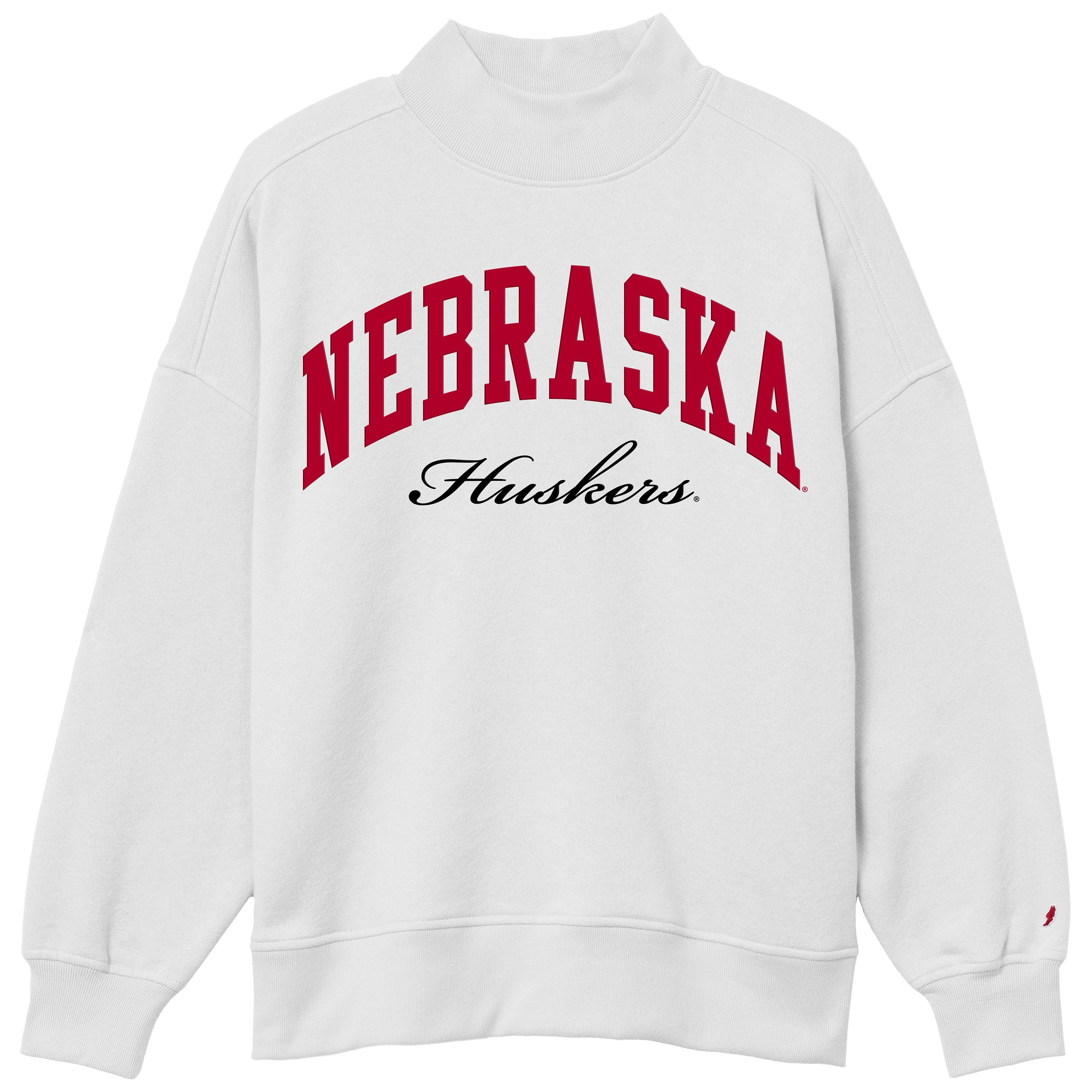 White Women's Diana Mock Neck - Nebraska Cornhuskers
