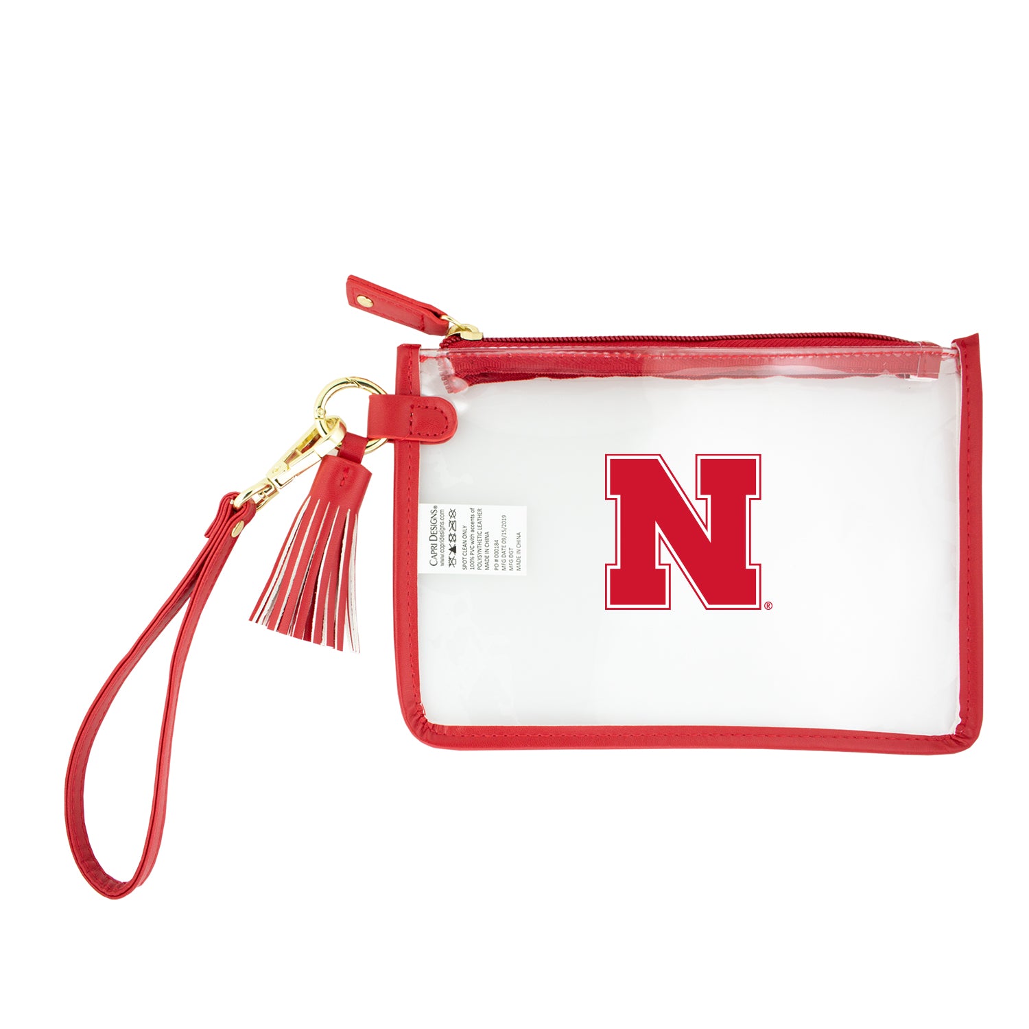 Wristlet Clear Purse - Nebraska Cornhuskers