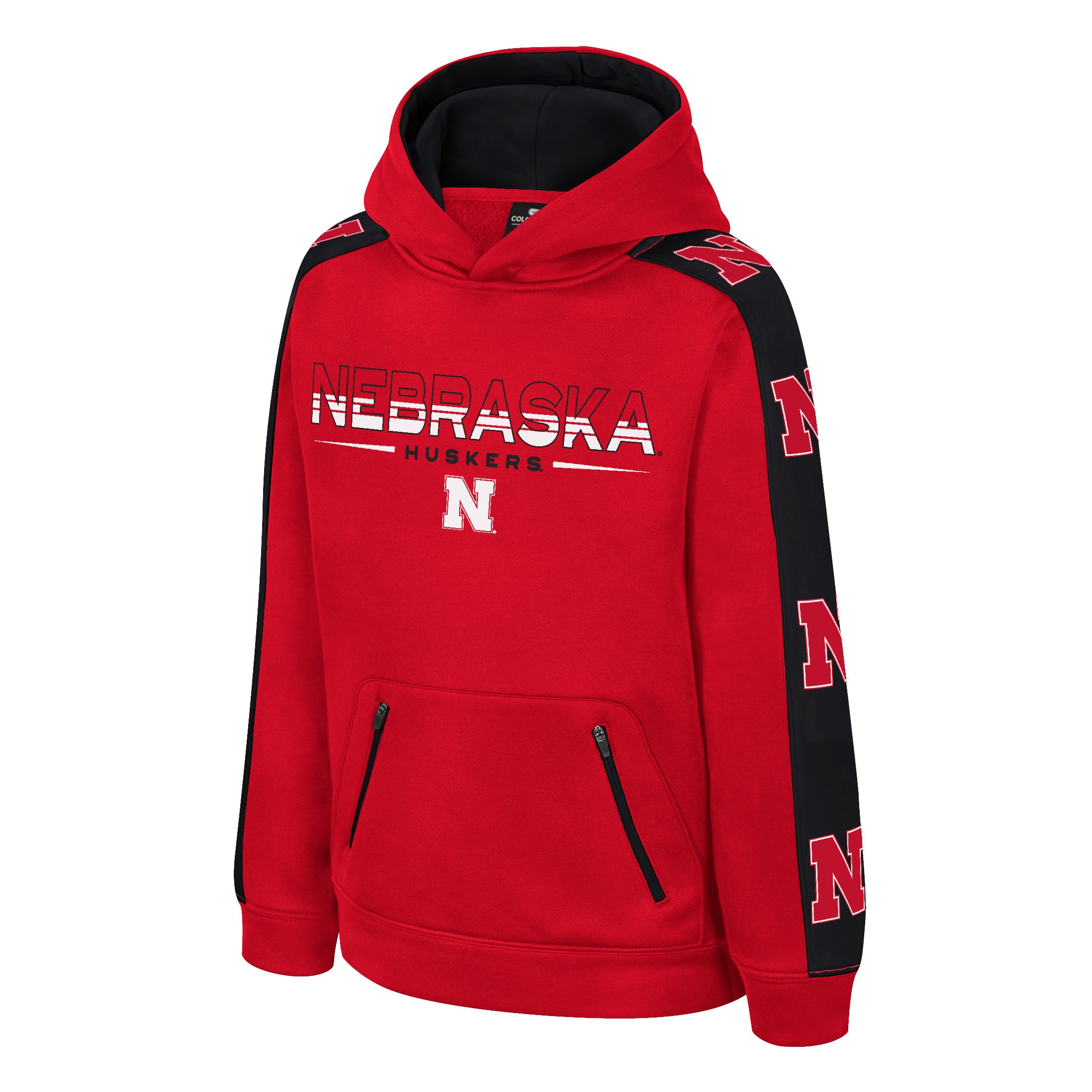 Youth Bandit Poly Hoodie in Red - Nebraska Cornhuskers