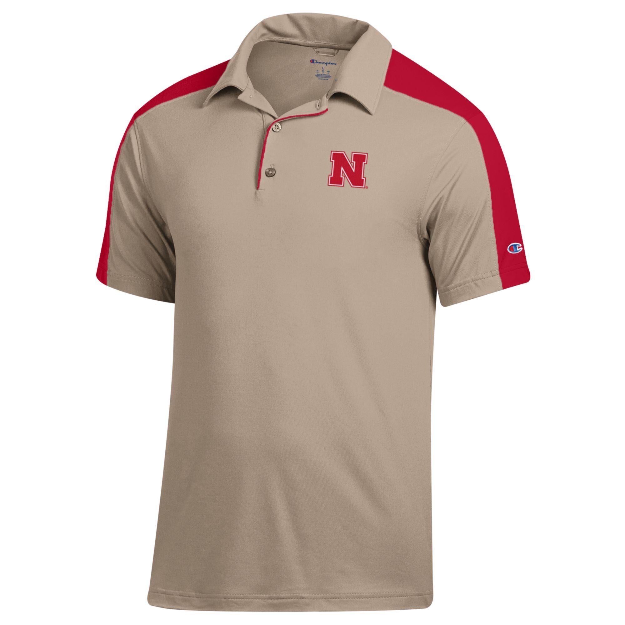 Nebraska Huskers Colorblock Polo -Beige