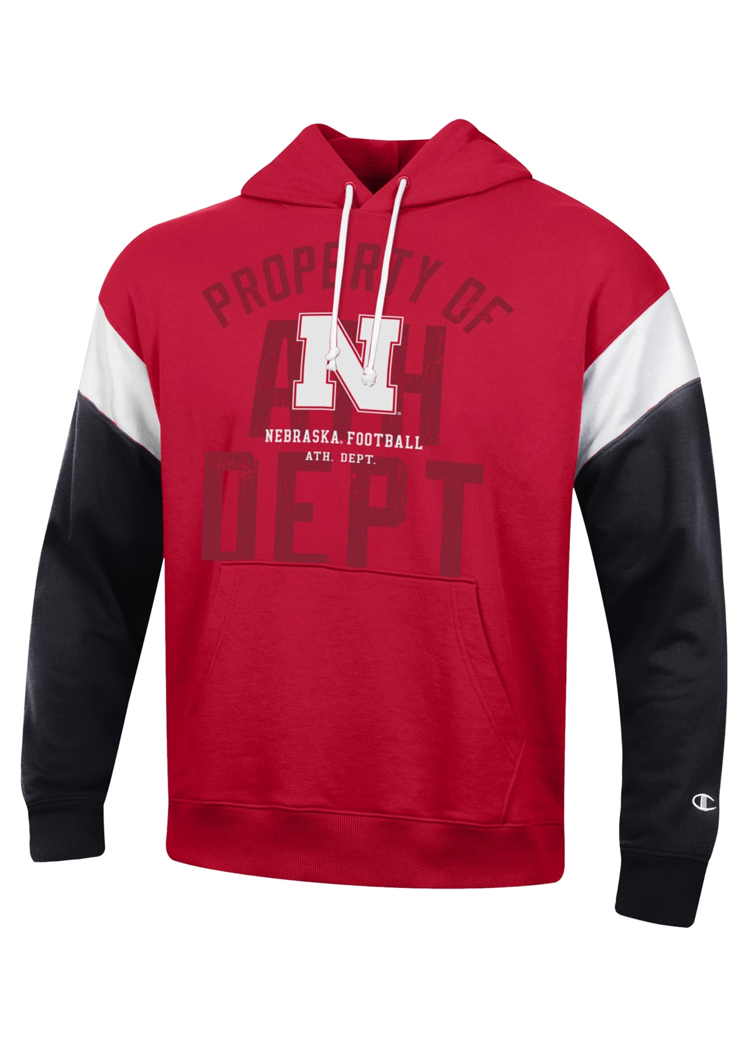 Property Of Football “ATH. DEPT” Colorblock Hoodie Red