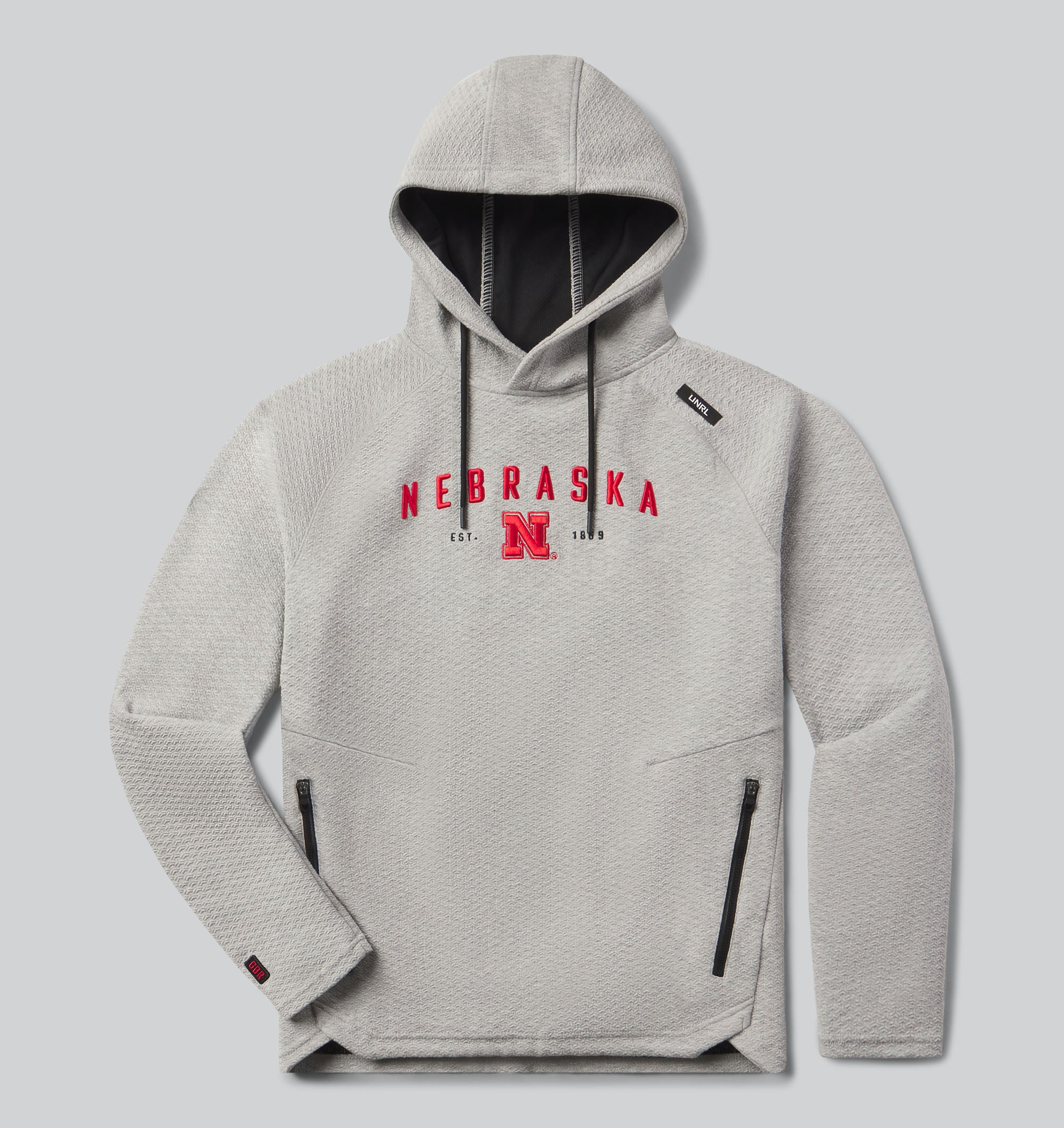 UNRL Elevation Hoodie in Heather Grey - Nebraska Cornhuskers