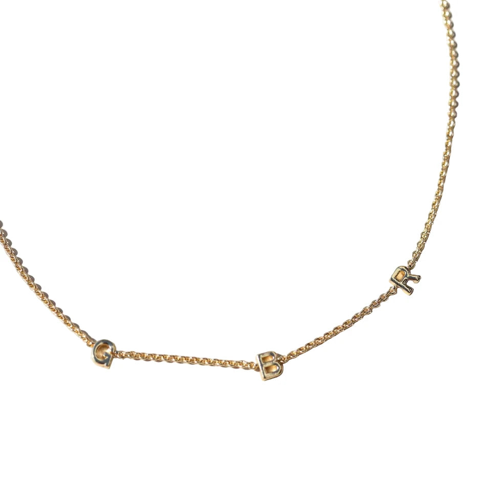 "GO BIG RED" INITIAL NECKLACE - UNIVERSITY OF NEBRASKA