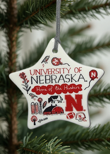 Nebraska Cornhuskers Julia Gash Star Ornament 3in