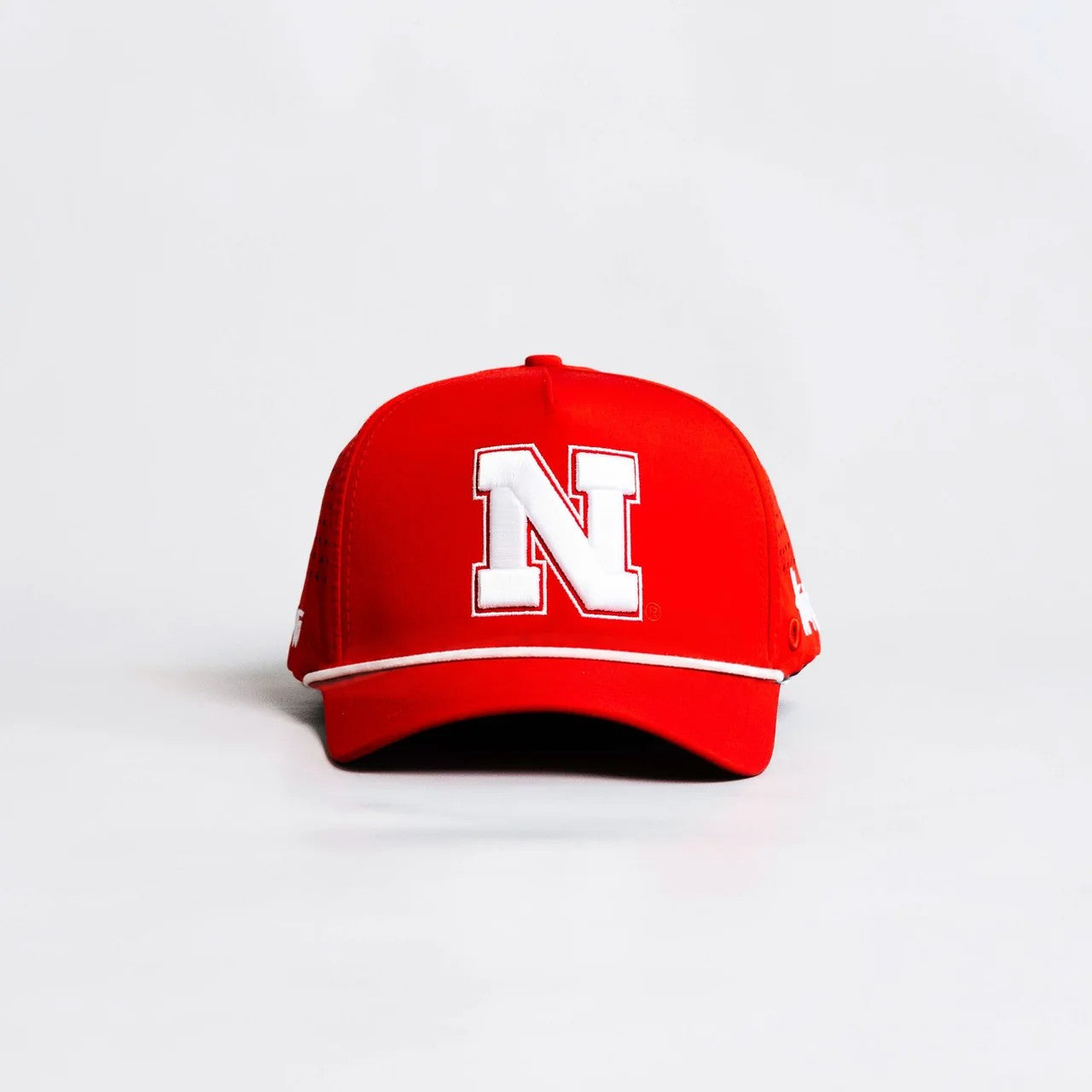Wood n Grail Tee-Box Performance Hat in Red, Curved Bill, Snapback - Nebraska Cornhuskers