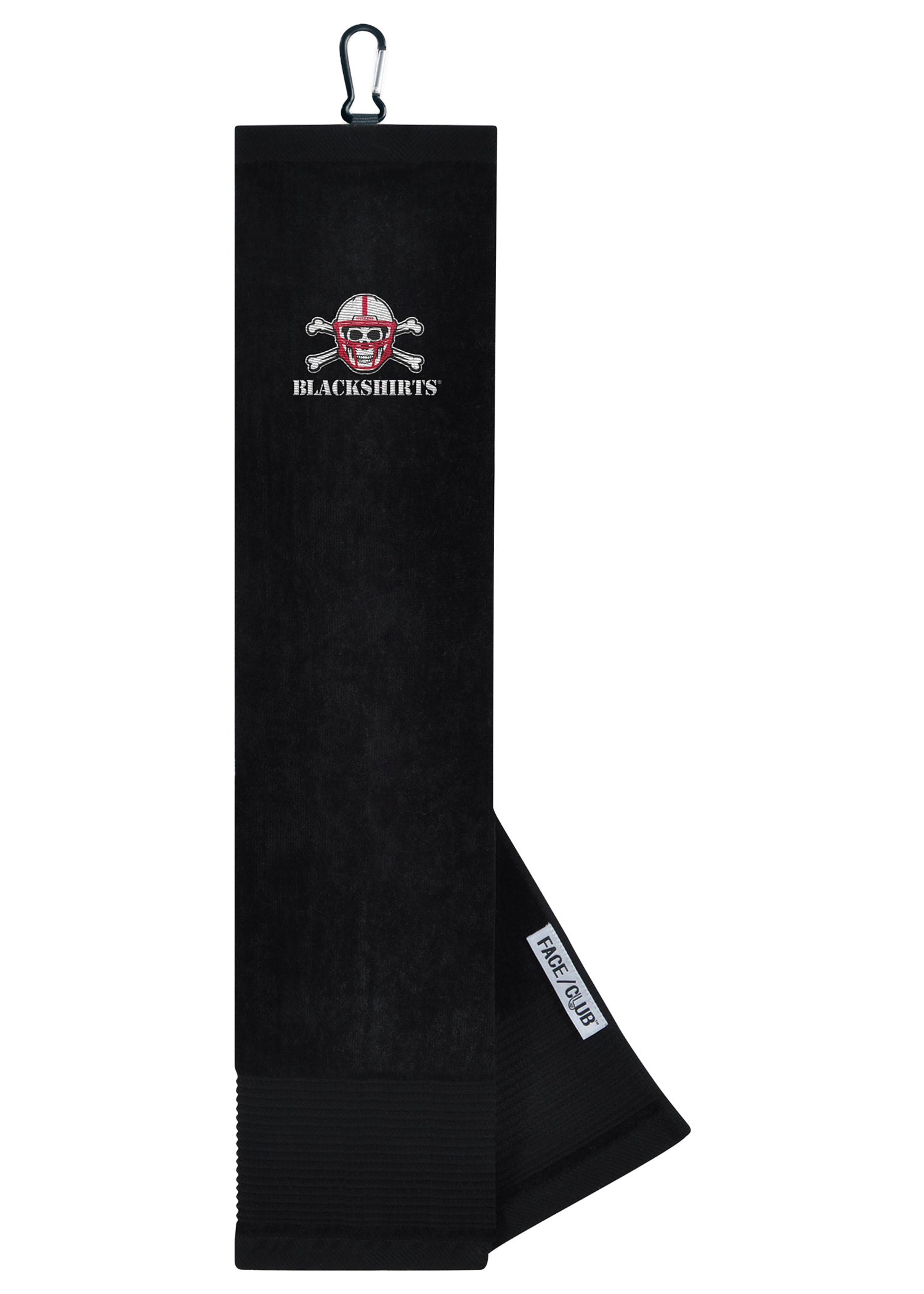 Black Blackshirts Husker Golf Club Towel Tri-fold 16" X 24"