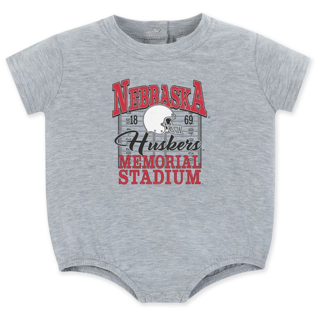 ZooZatZ Infant Girls Field Bubble Onesie-Grey