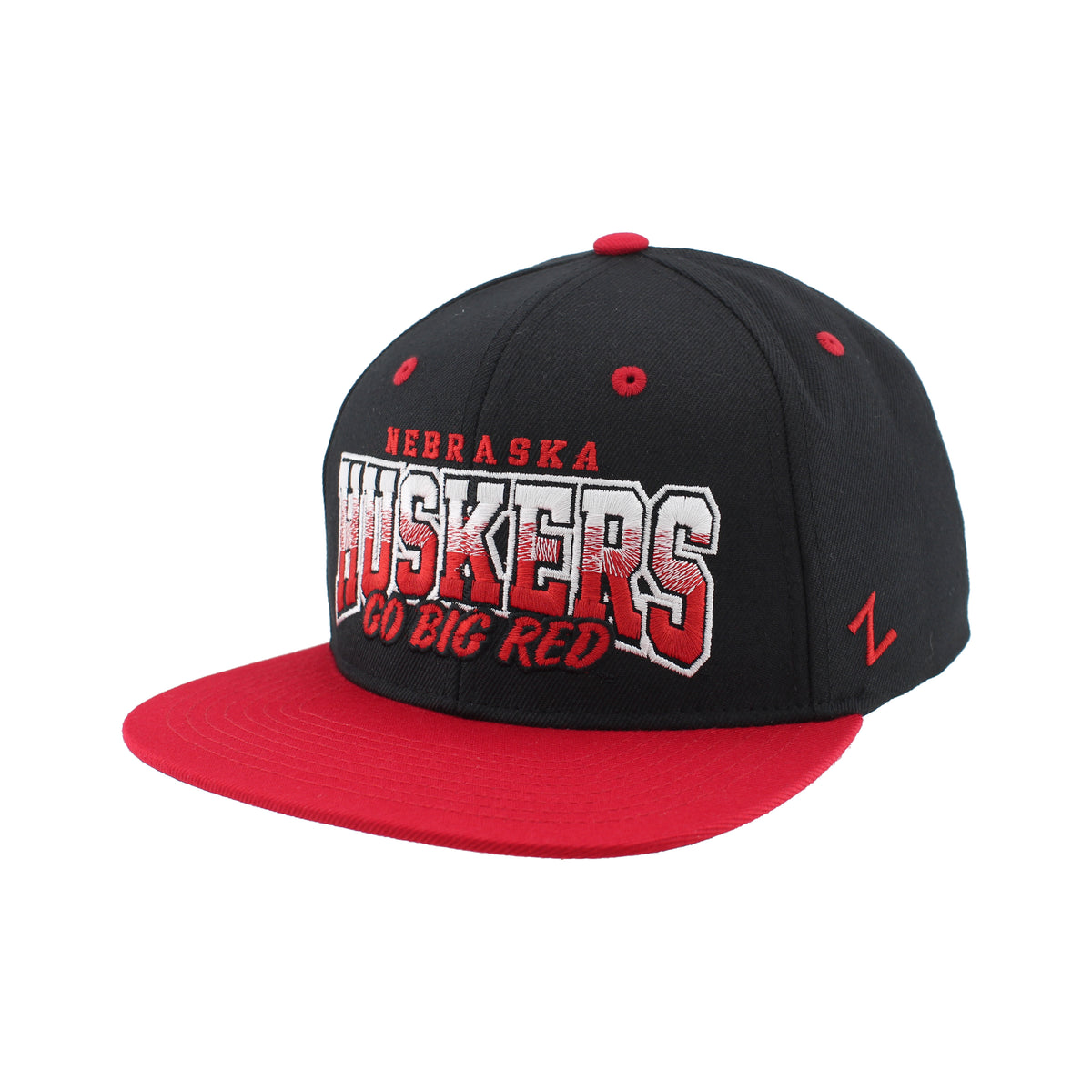 YOUTH Go Big Red Fight Hat, Flat Bill, Snapback - Nebraska Cornhuskers