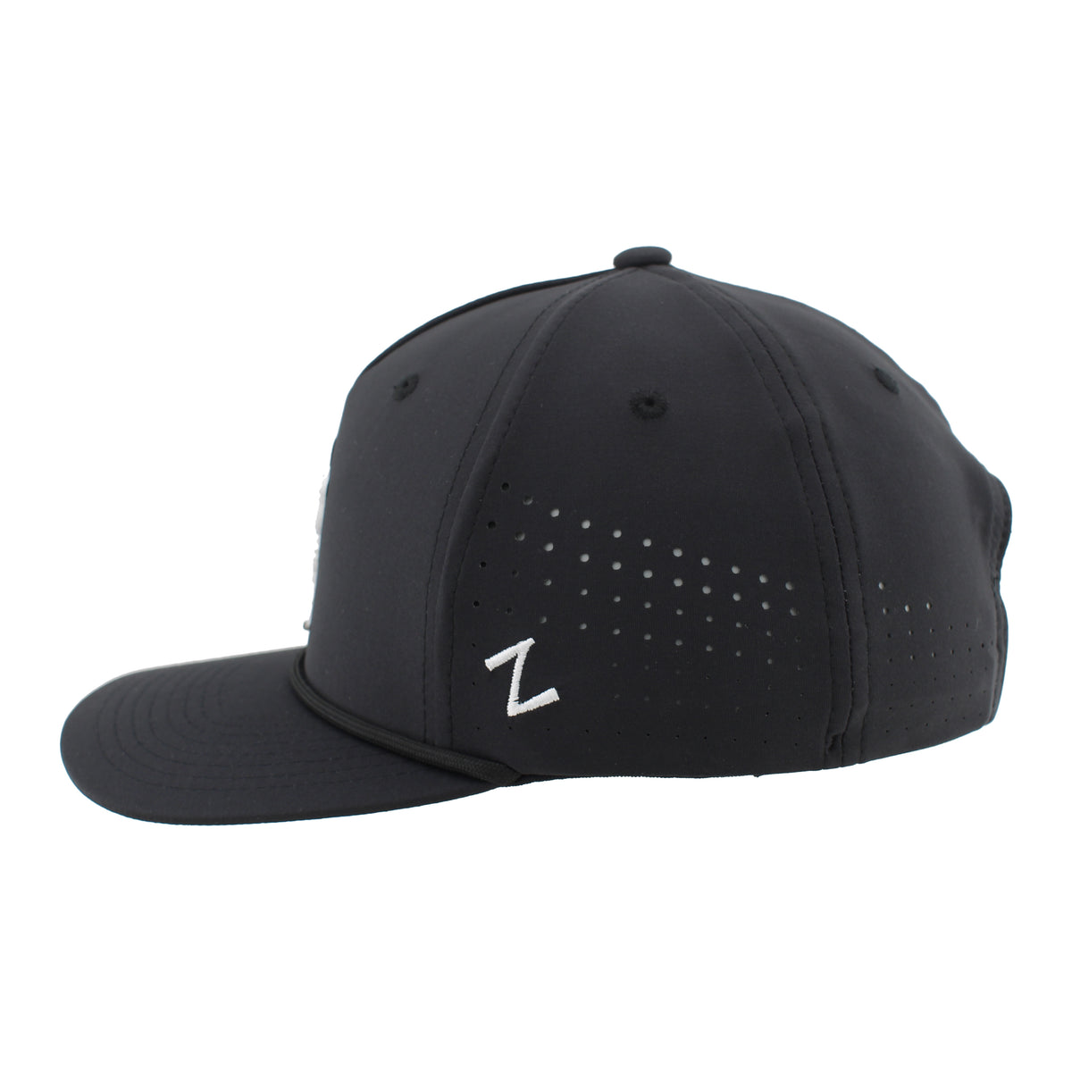 Rubber Black and White Herbie Patch Rope Hat, Pre-Curved Bill, Snapback - Nebraska Cornhuskers