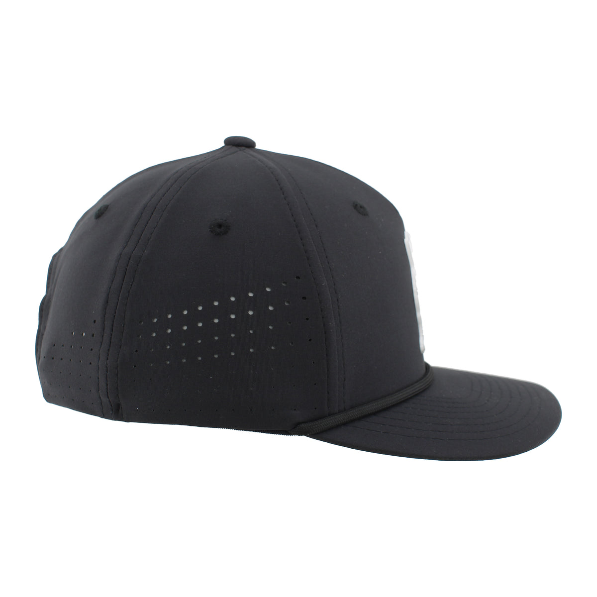 Rubber Black and White Herbie Patch Rope Hat, Pre-Curved Bill, Snapback - Nebraska Cornhuskers