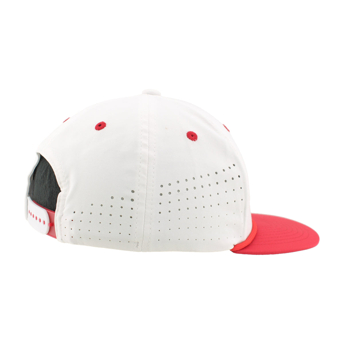 Structured 5-Panel Red and White Rope Hat, Pre-Curved Bill, Snapback - Nebraska Cornhuskers