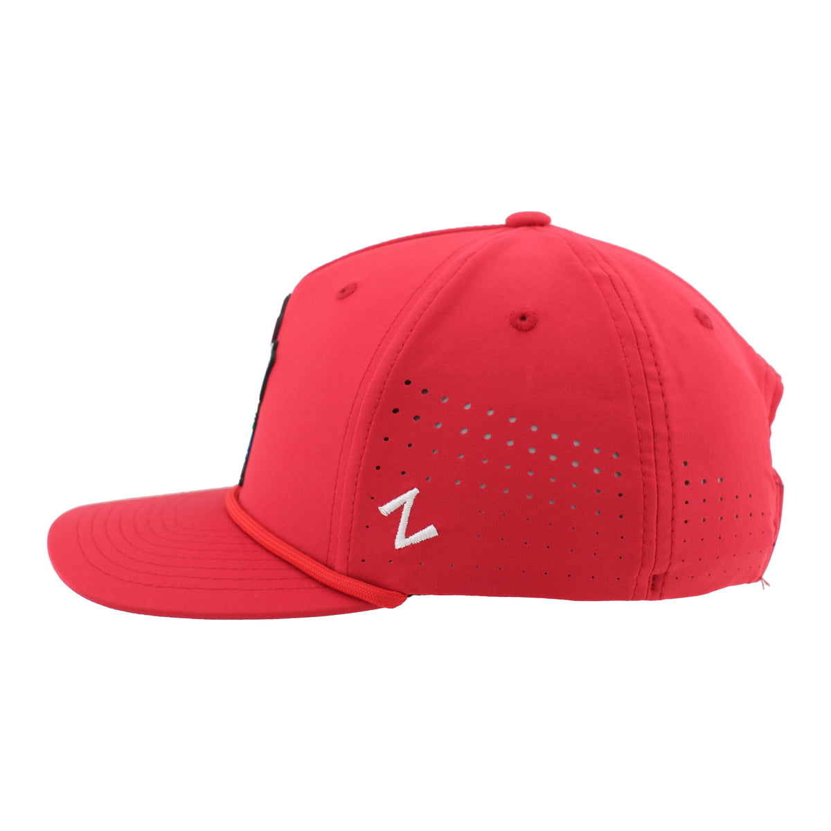 Rubber Red Herbie Patch Rope Hat, Pre-Curved Bill, Snapback - Nebraska Cornhuskers