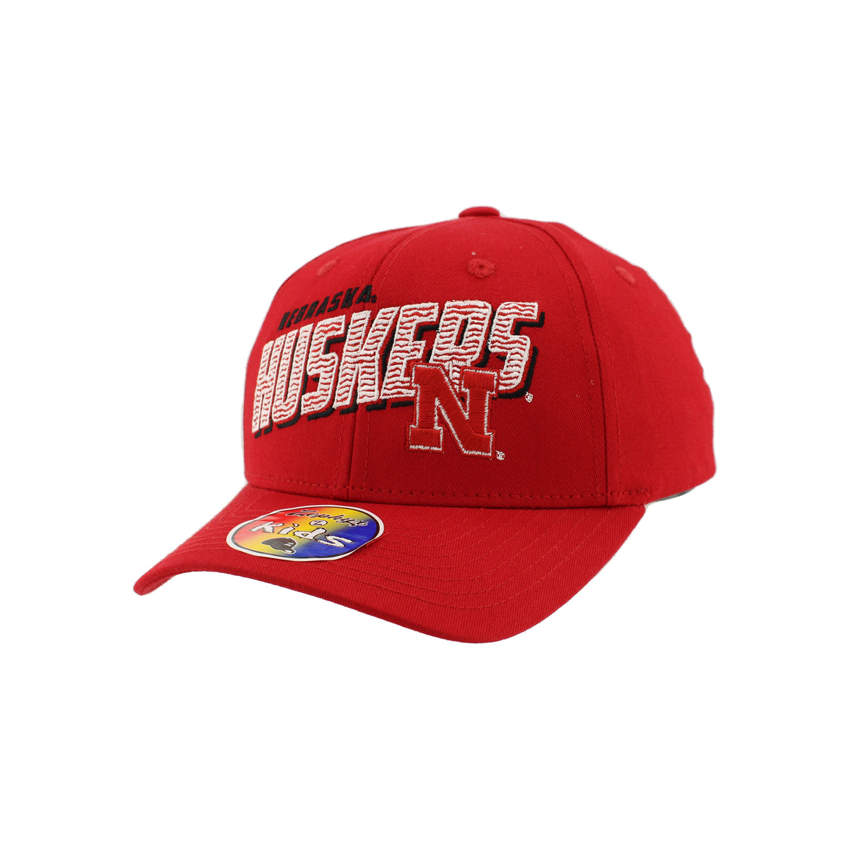 YOUTH Zephyr Zig-Zag Hat, Curved Bill, Strapback - Nebraska Cornhuskers