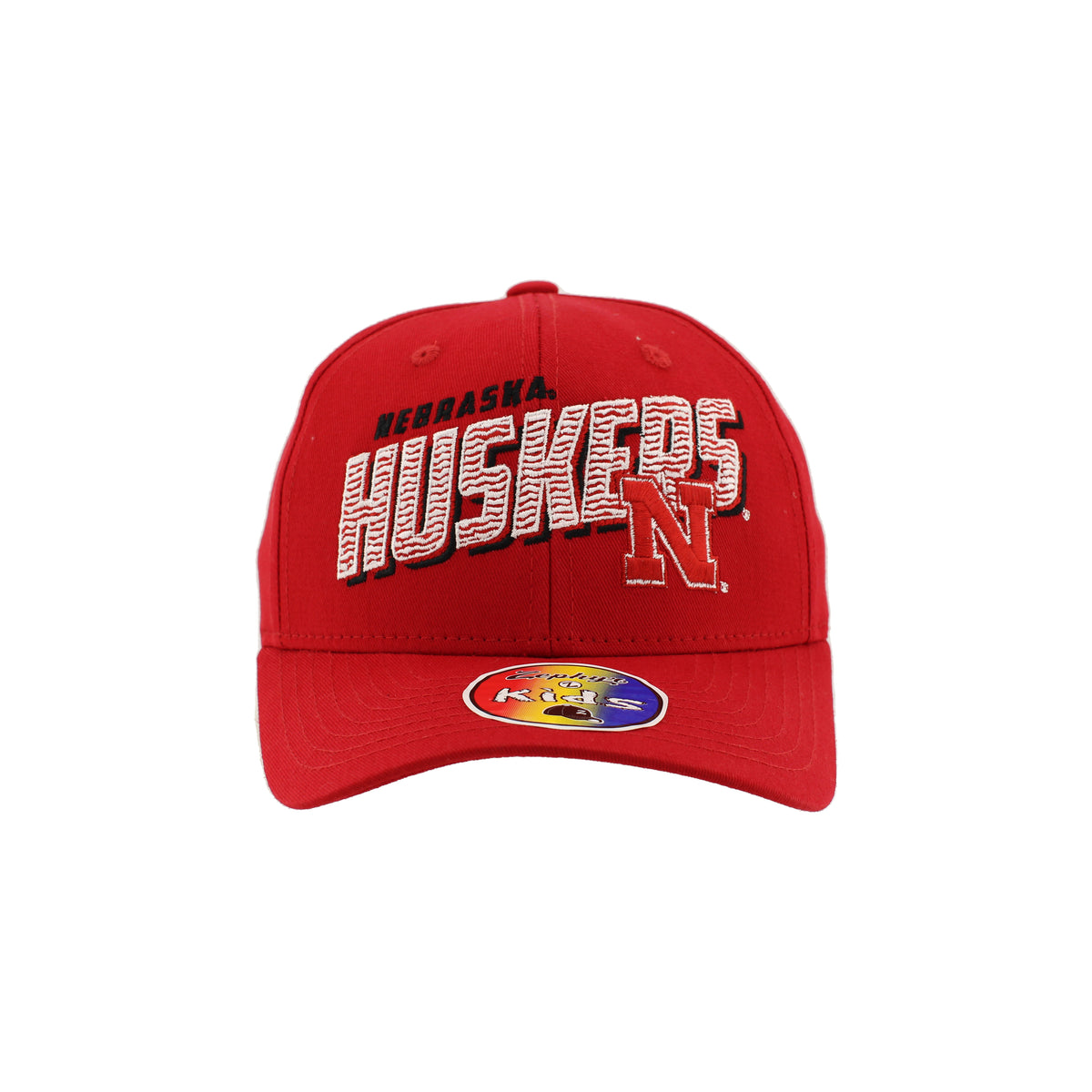 YOUTH Zephyr Zig-Zag Hat, Curved Bill, Strapback - Nebraska Cornhuskers