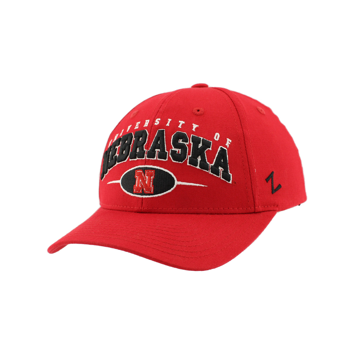 Twill Embroidered University Red Cotton Hat, Pre-Curved Bill, Snapback - Nebraska Cornhuskers