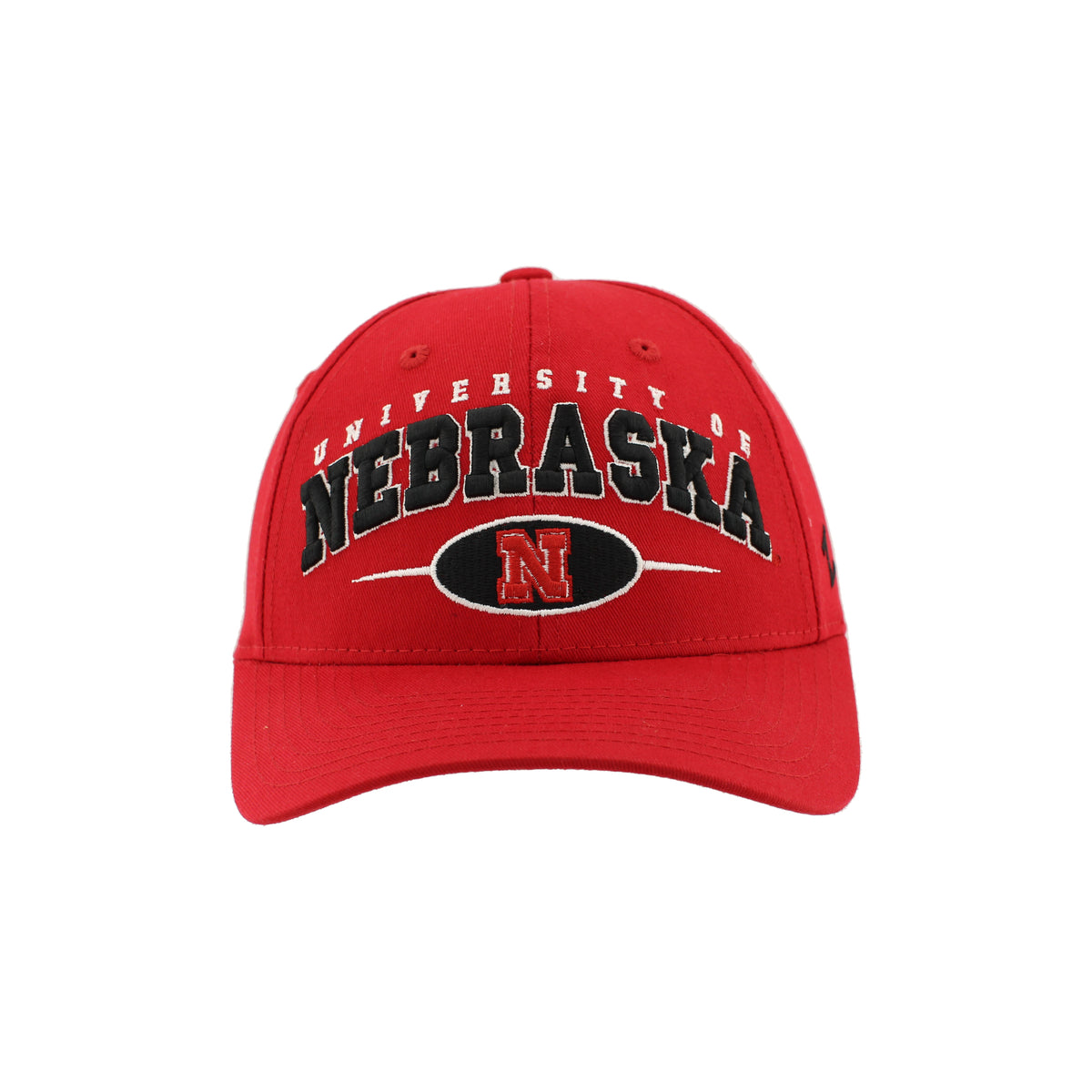 Twill Embroidered University Red Cotton Hat, Pre-Curved Bill, Snapback - Nebraska Cornhuskers