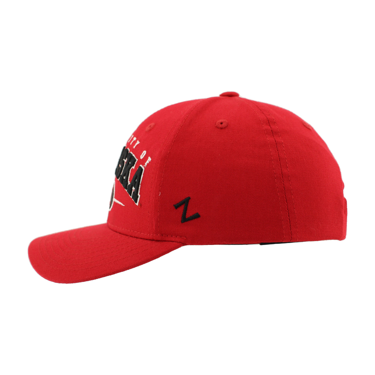 Twill Embroidered University Red Cotton Hat, Pre-Curved Bill, Snapback - Nebraska Cornhuskers