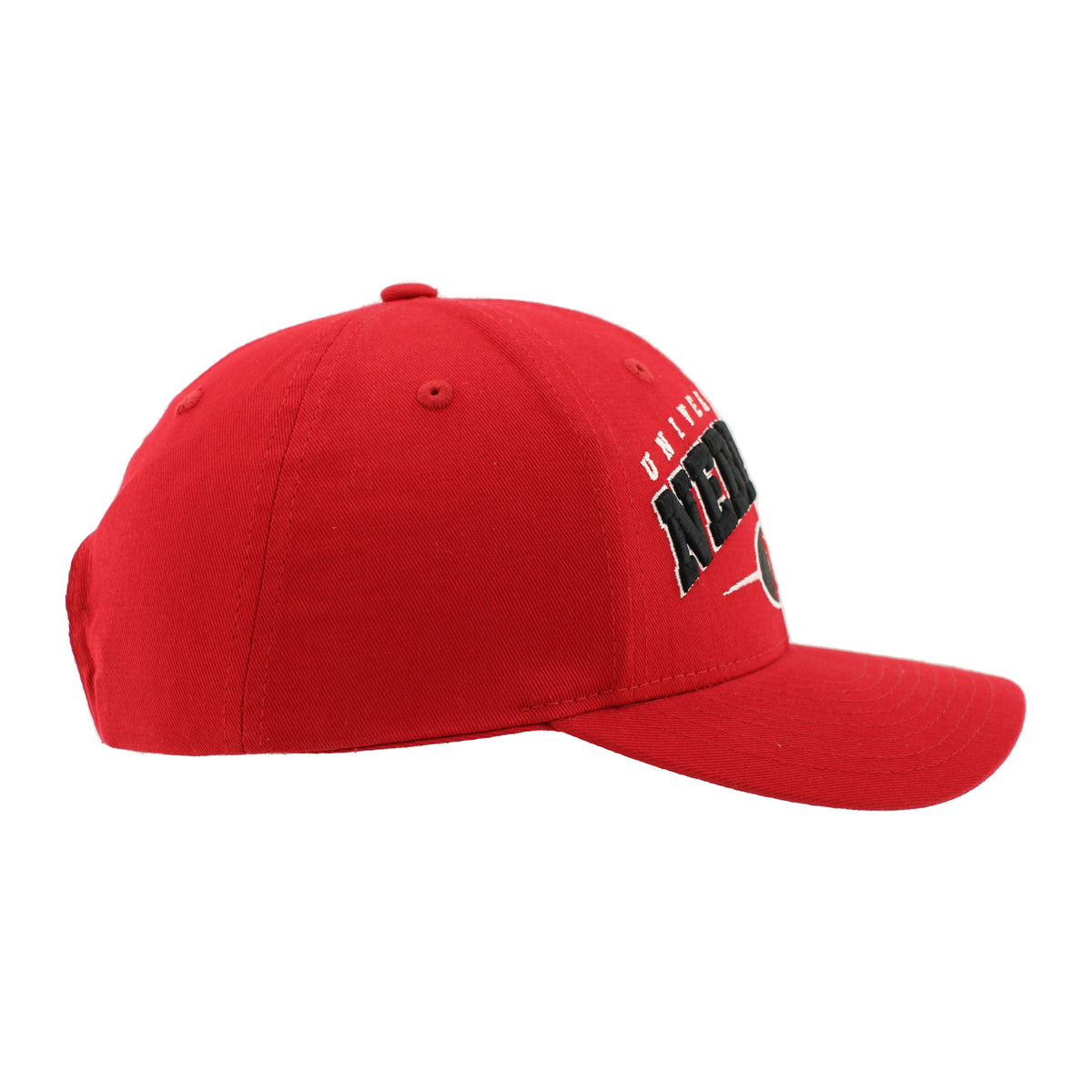 Twill Embroidered University Red Cotton Hat, Pre-Curved Bill, Snapback - Nebraska Cornhuskers