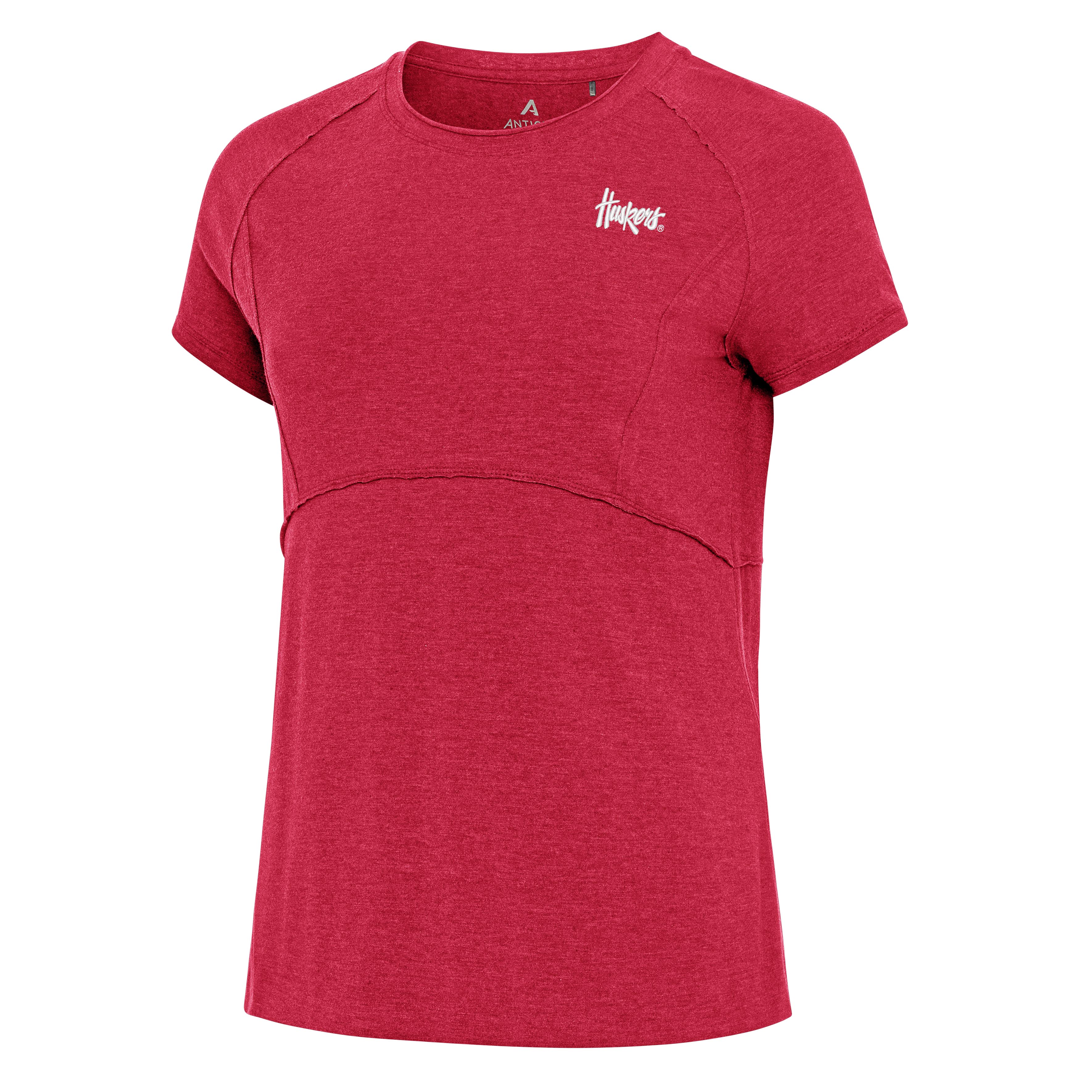 Antigua Women's Dark Red Heather Pick Up Top - Nebraska Cornhuskers