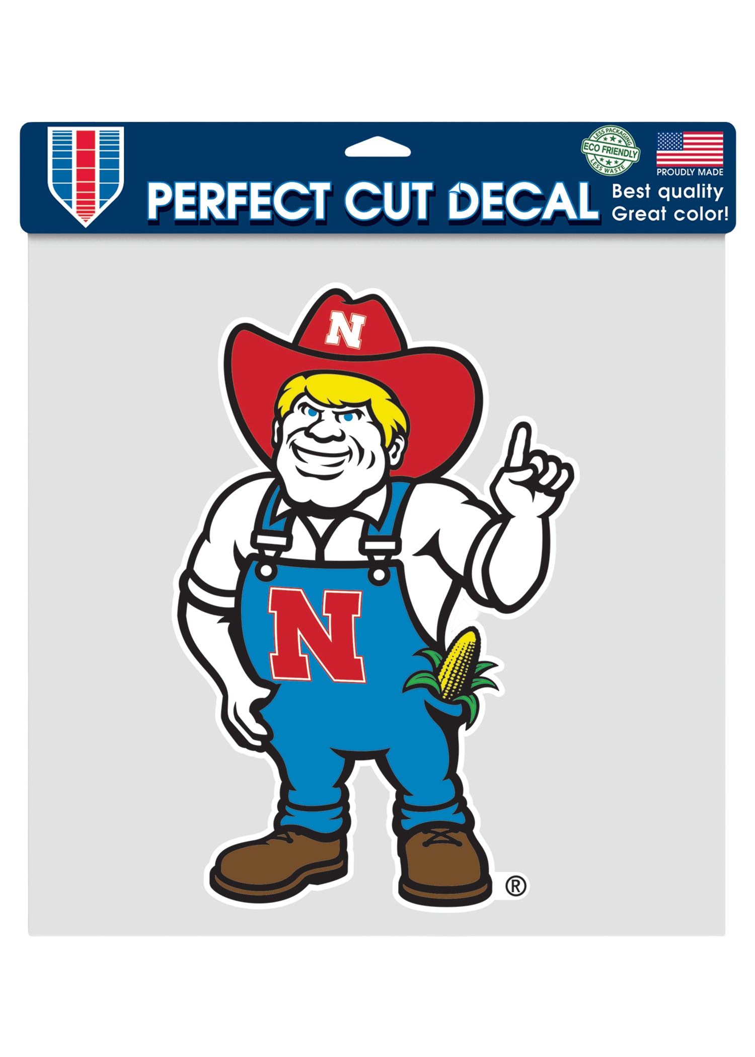 12x12 Perfect Cut Decal Herbie Nebraska Cornhuskers