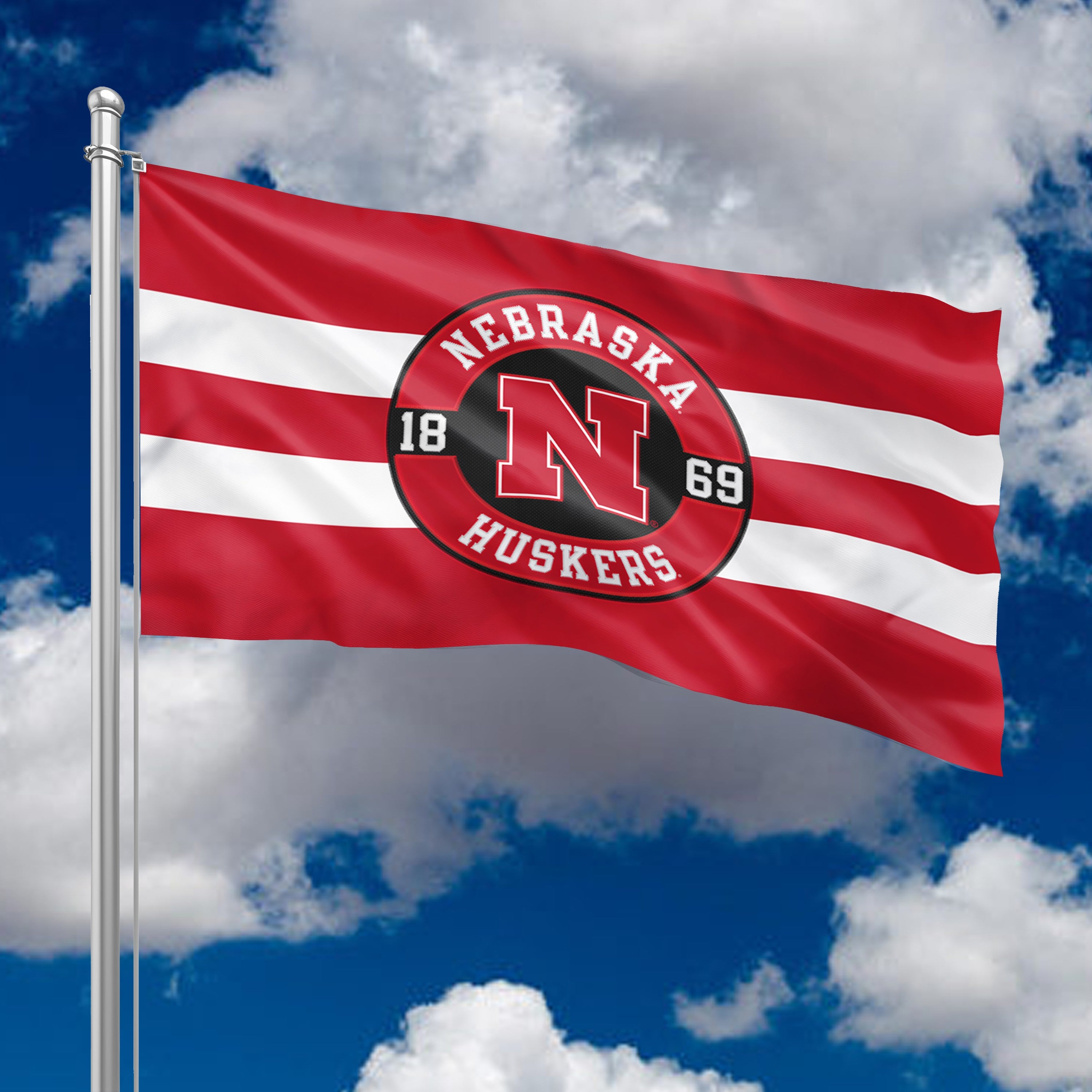 1869 Est - Deluxe Flag Double Sided Applique 3ft x 5ft Nebraska Cornhuskers