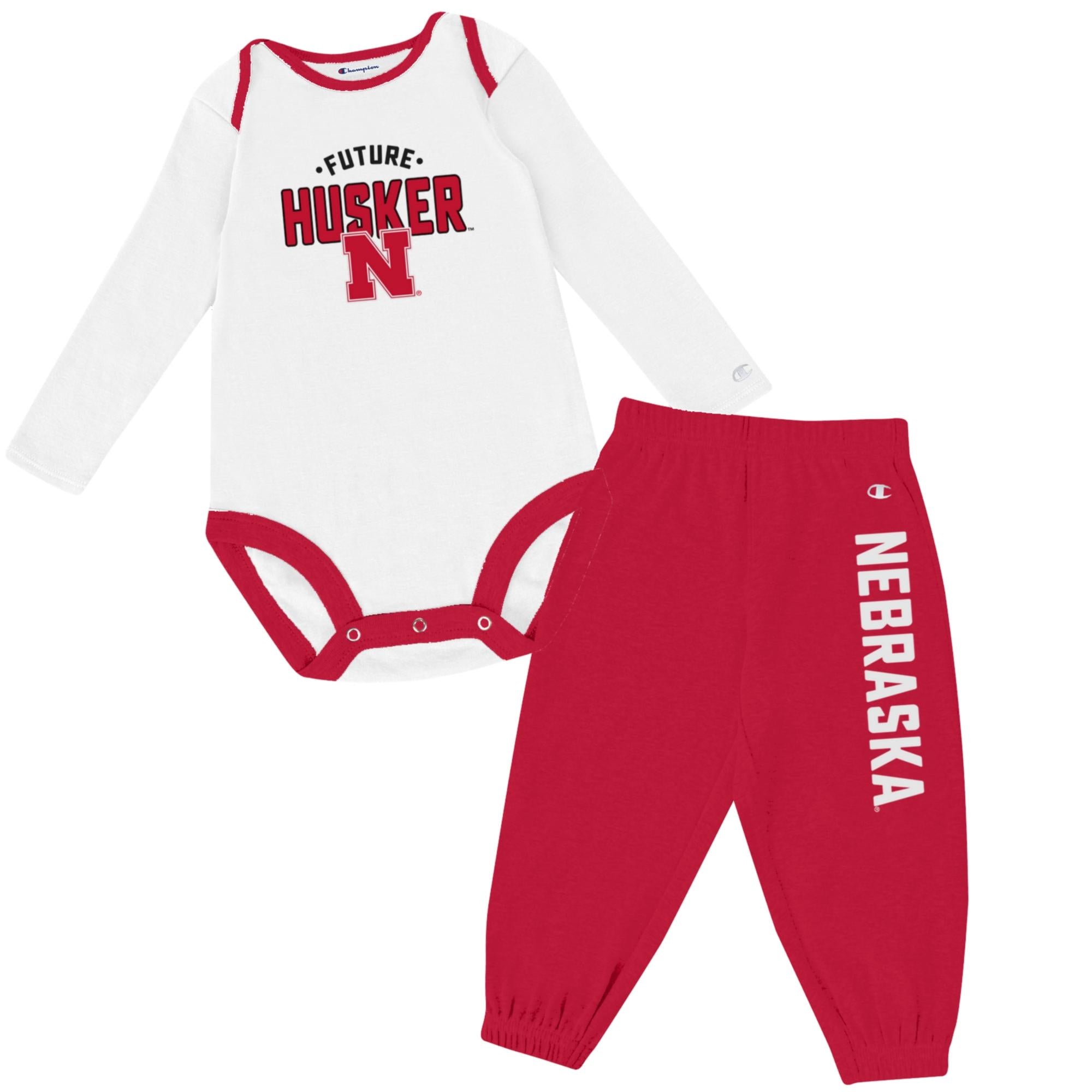 2-piece set Future Husker long-sleeve bodysuit and Nebraska pants - Nebraska Cornhuskers