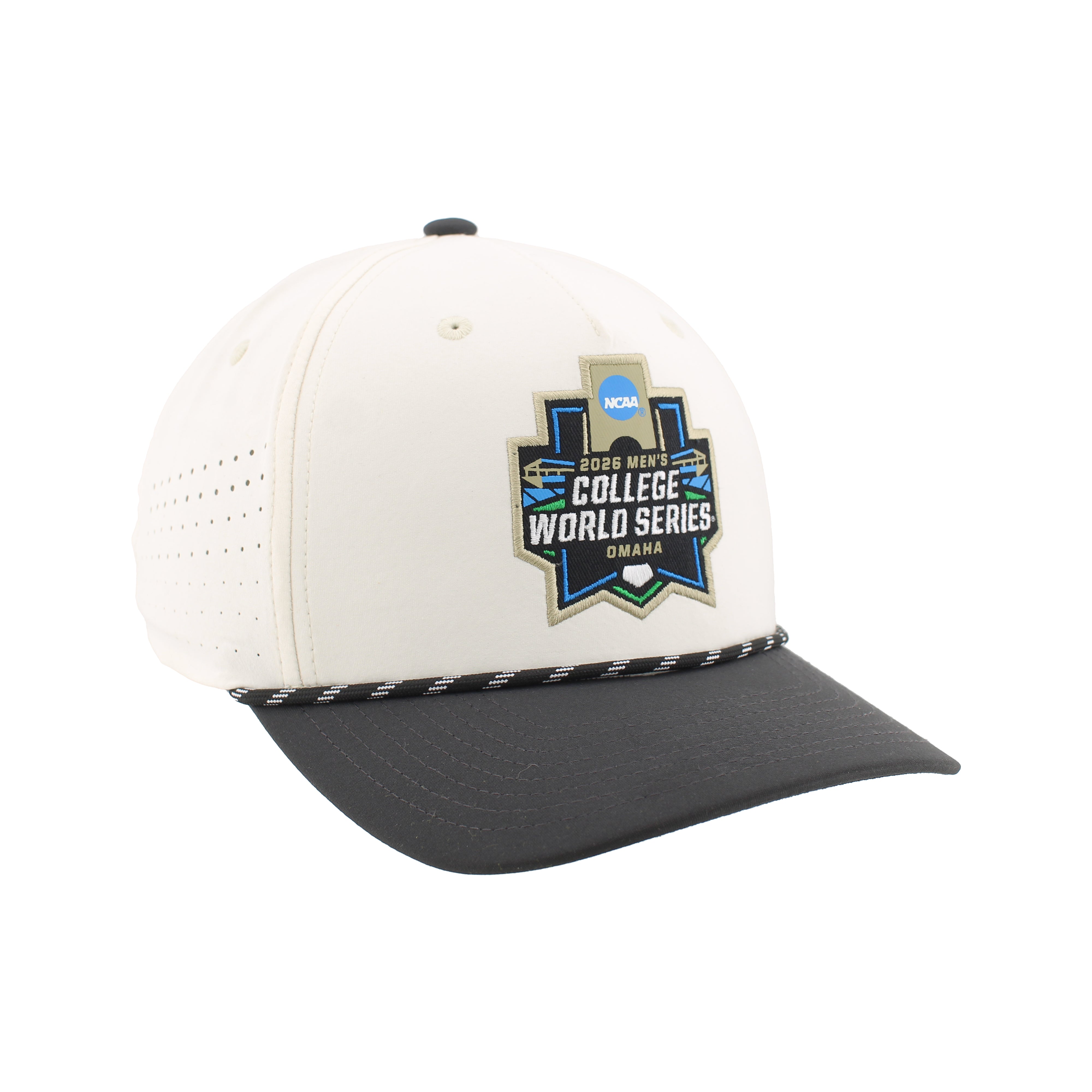 2026 CWS White with Rope Hat, Curved Bill, Snapback - Nebraska Cornhus
