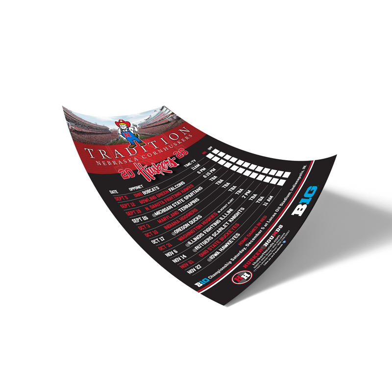 2026 Football Poster Schedule - Husker Hounds Exclusive - Nebraska Cornhuskers