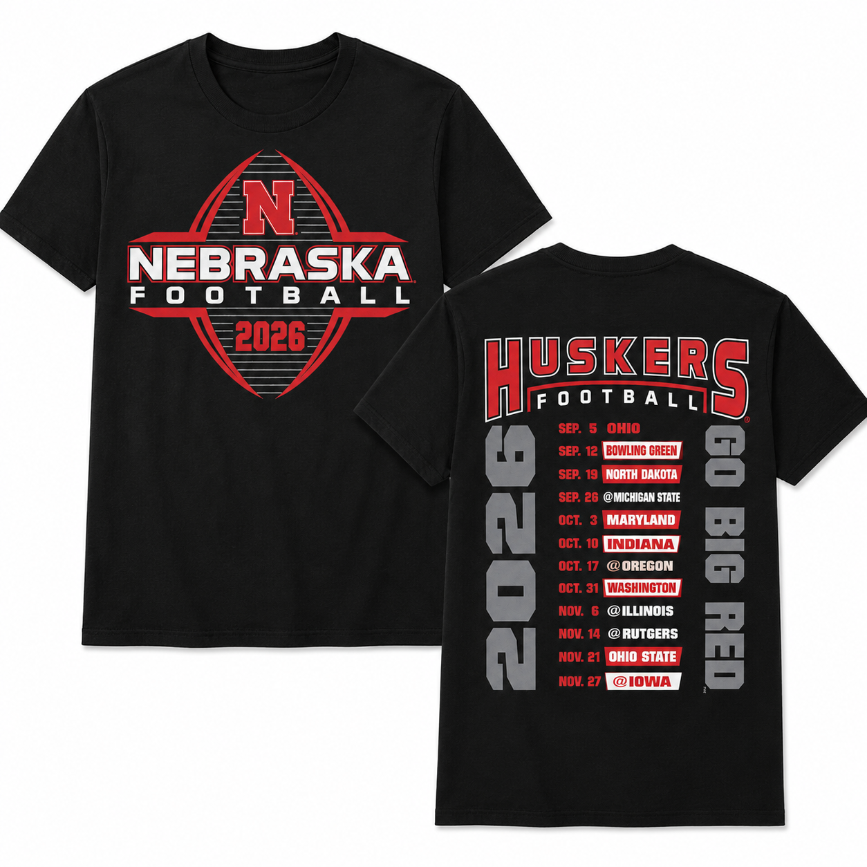 2026 Schedule Tee - Nebraska Cornhuskers