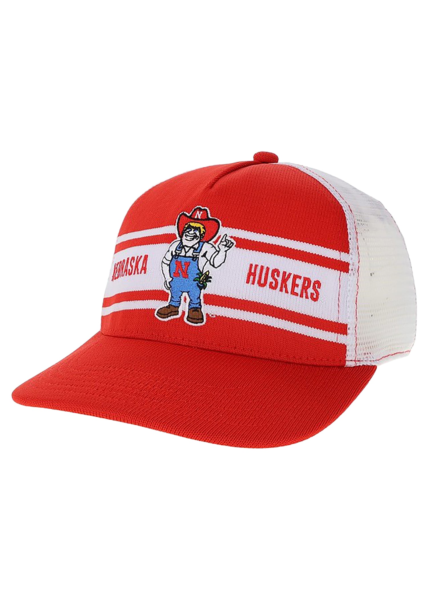 Herbie Mascot Stripe Mesh Trucker Hat, Snapback, Curved Bill